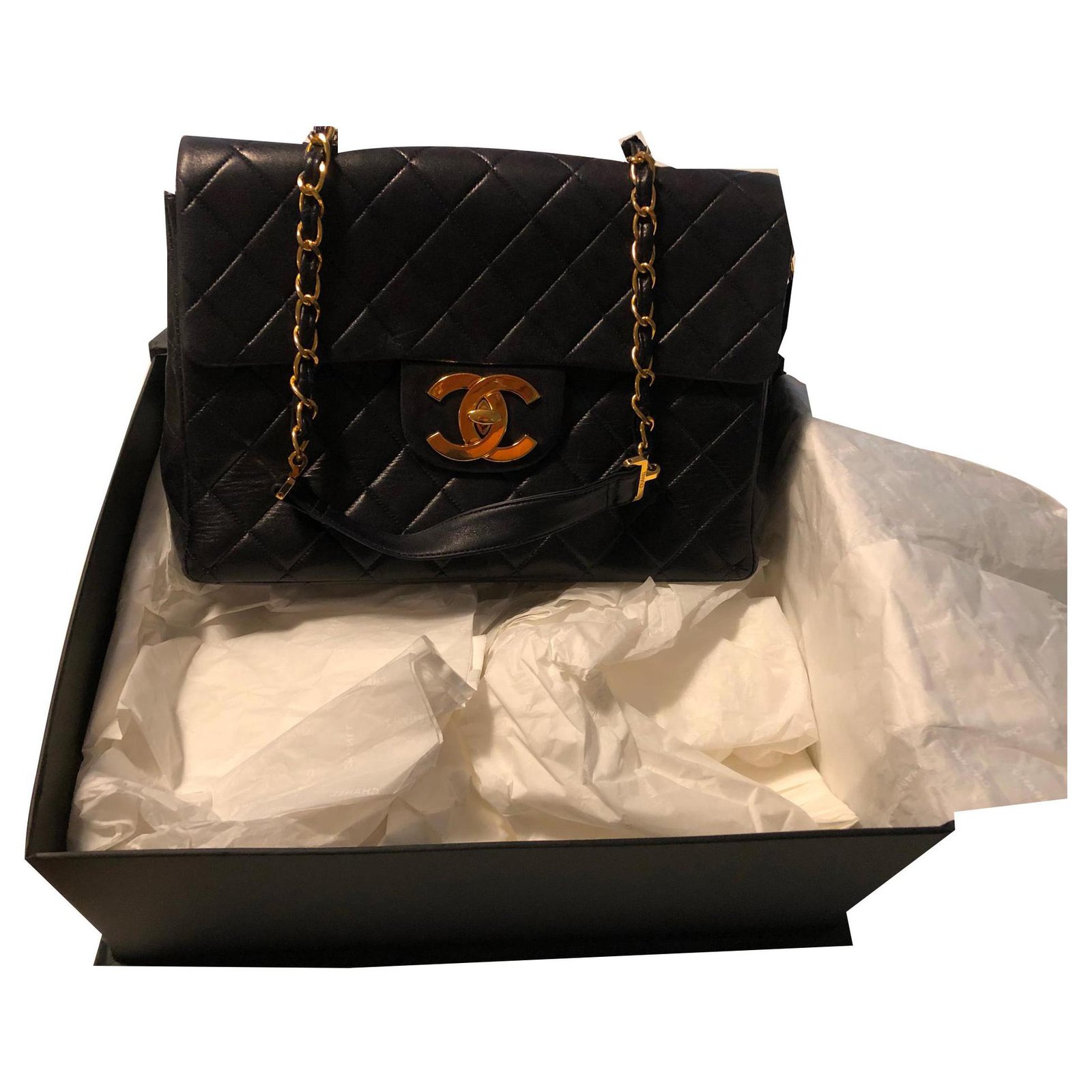 Timeless Chanel jumbo bag Black Lambskin ref.159885 - Joli Closet