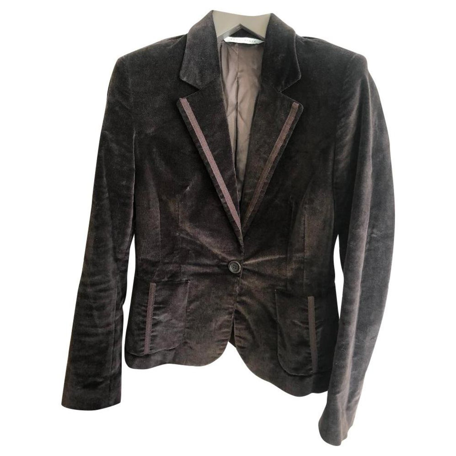 Cropped jersey and leather jacket, dark brown | Max&Co.