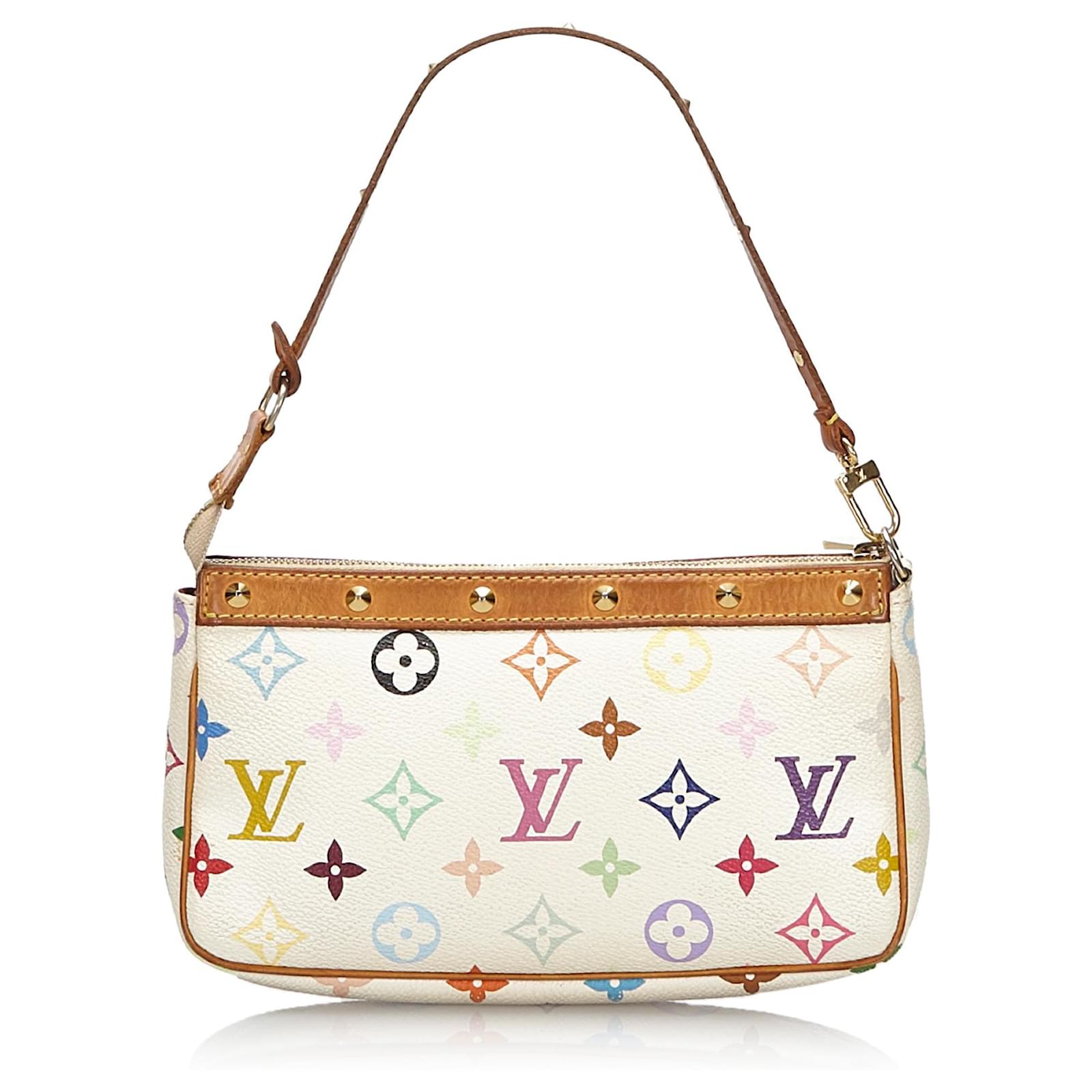 Louis Vuitton Pochette Accessori Monogram bianco multicolore Pelle Tela  ref.160027 - Joli Closet