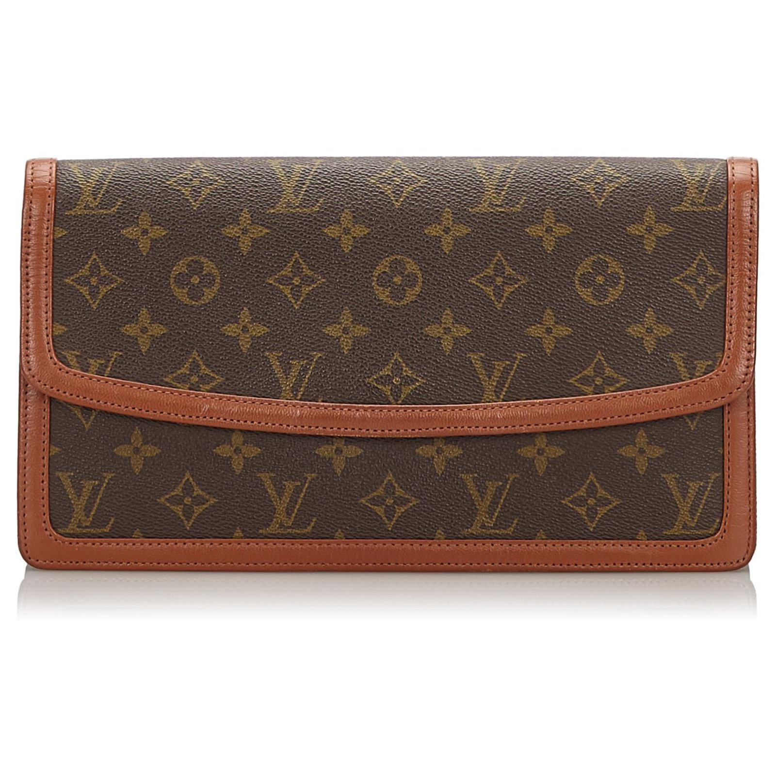 Louis Vuitton Brown Monogram Pochette Dame GM Leather Cloth ref
