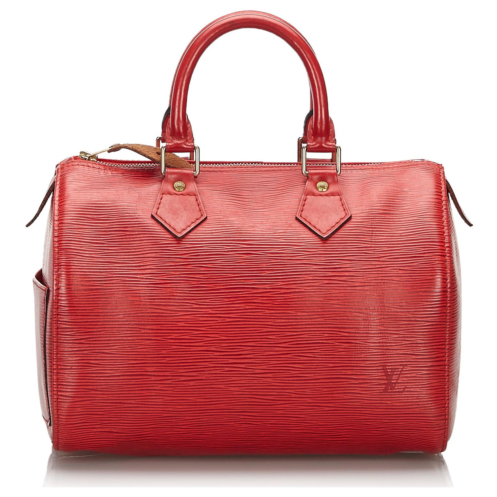 Sacs à main Louis Vuitton Louis Vuitton Red Epi Speedy 25 Cuir Rouge ref.160264 - Joli Closet