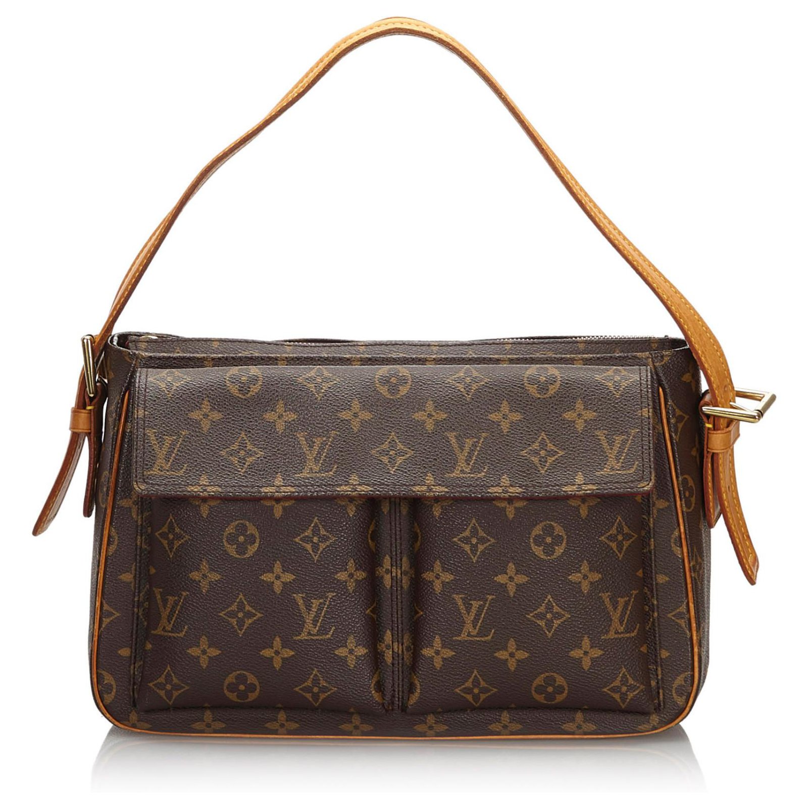 Louis Vuitton Viva Cite Top Handle Bag Brown Leather Monogram