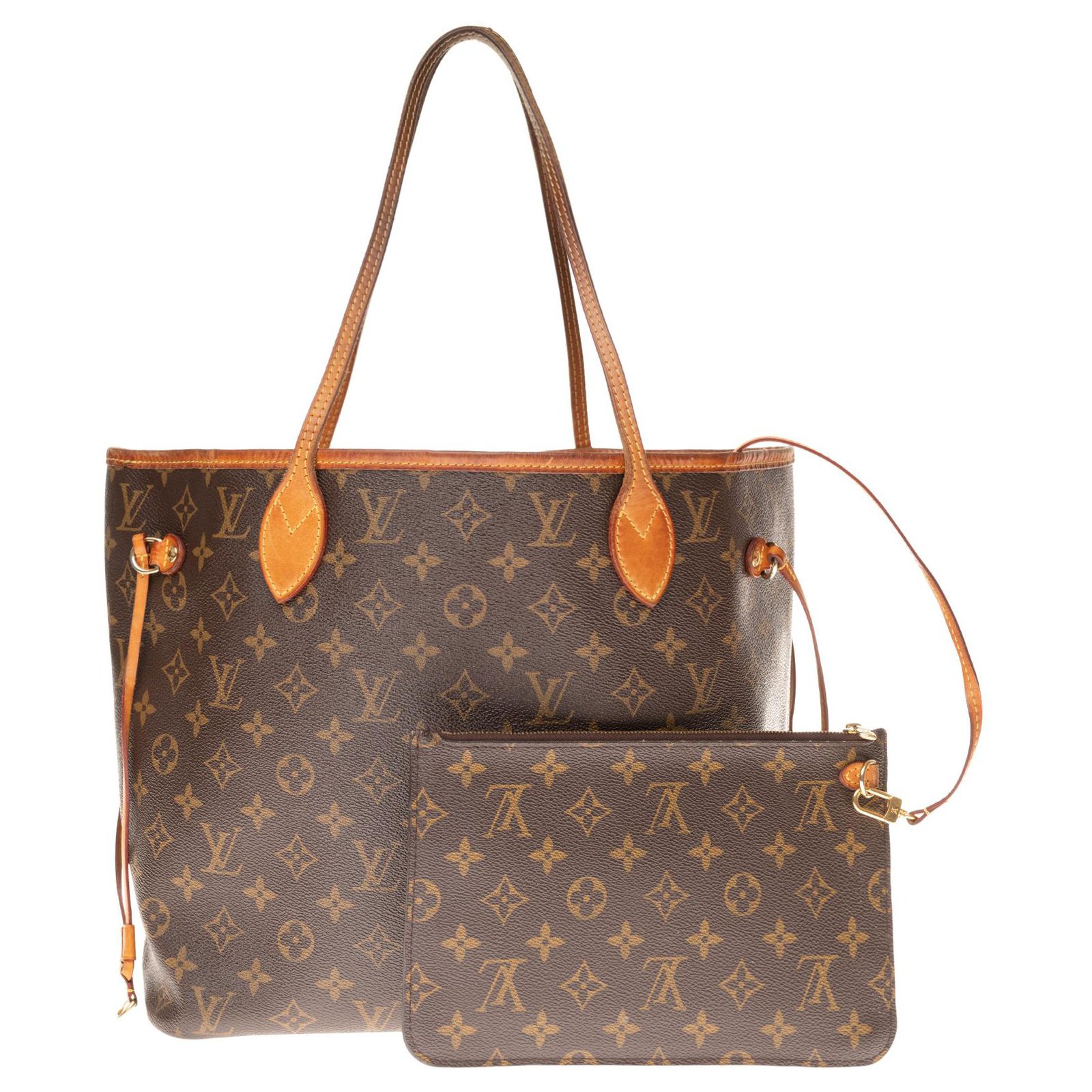 Louis Vuitton Neverfull pochette Brown Cloth ref.796850 - Joli Closet