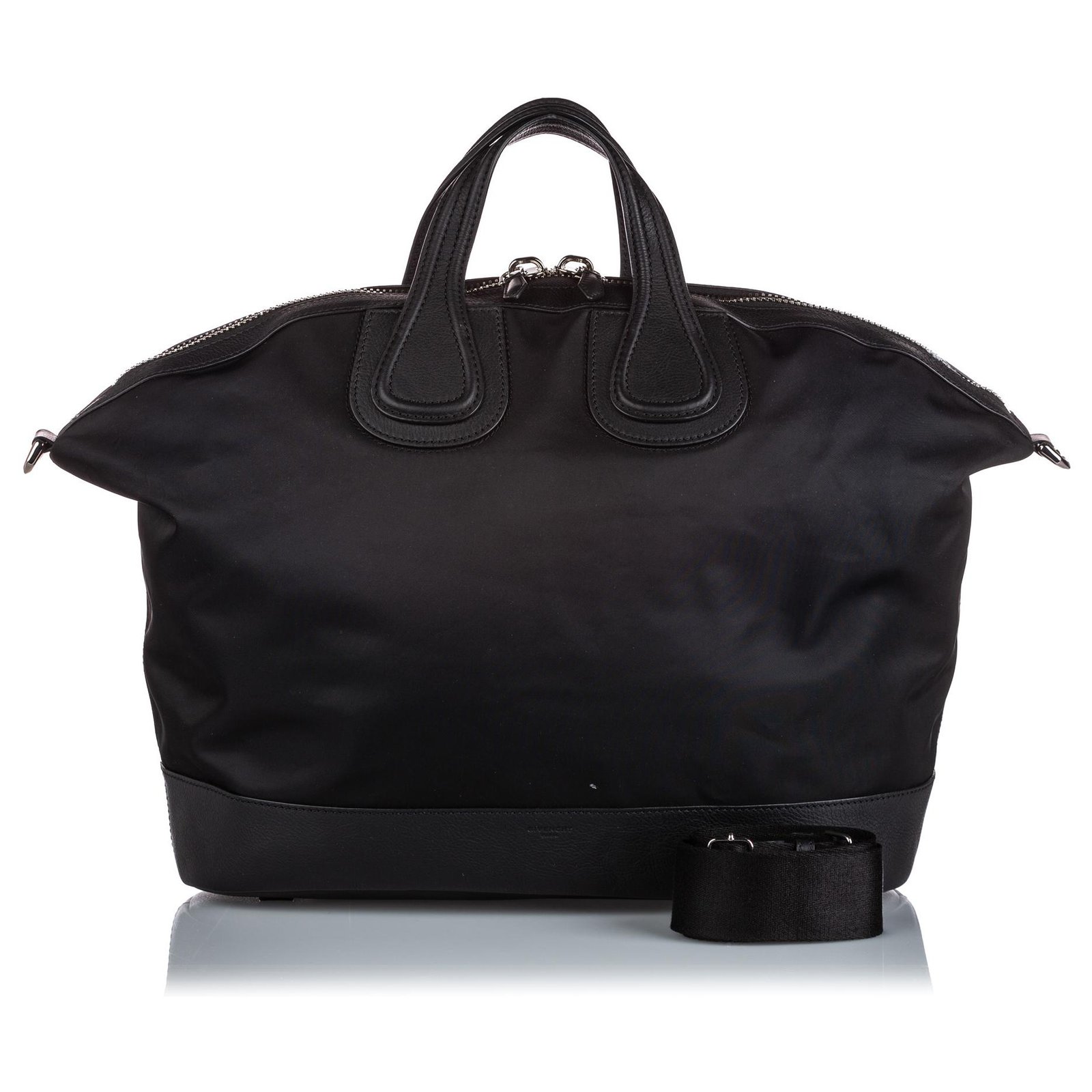 Givenchy Black Nightingale Holdall Leather Polyester Cloth ref.161355 Joli Closet