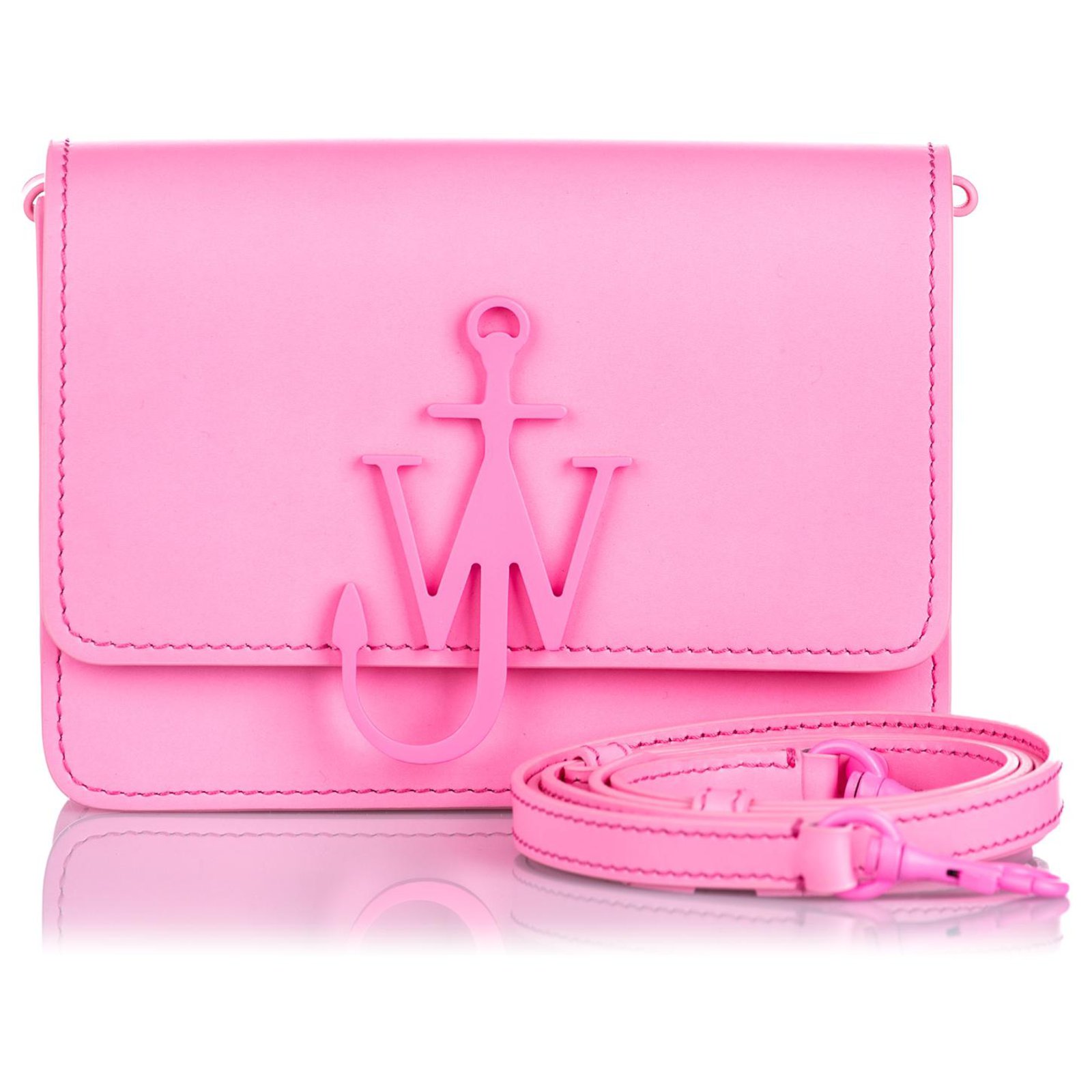 JW Anderson Pink Malibu Anchor Logo Bag Leather Pony-style