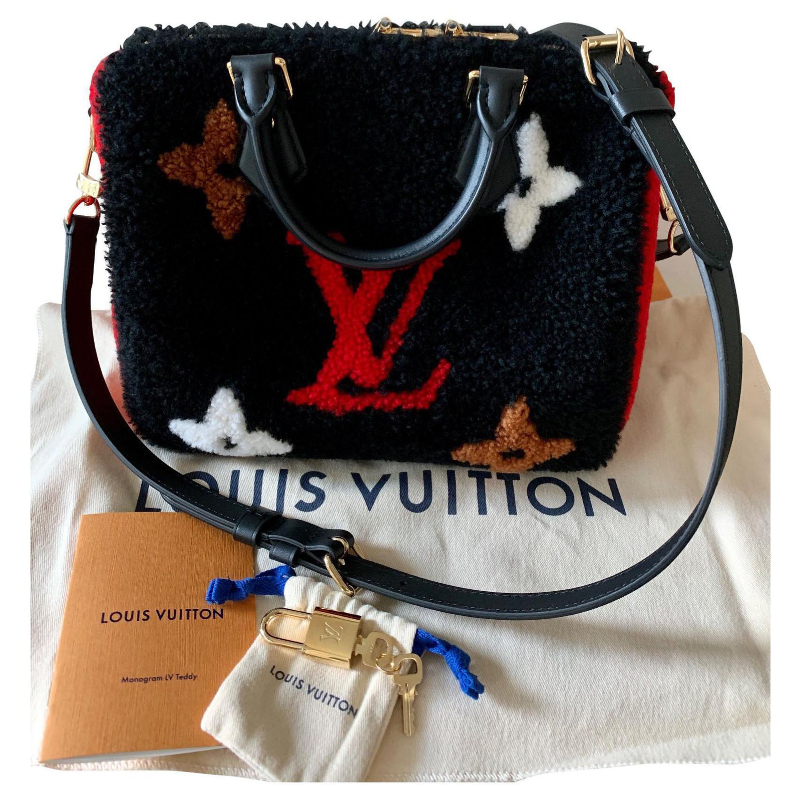Louis Vuitton LV teddy speedy handbag women winter fur Bags in