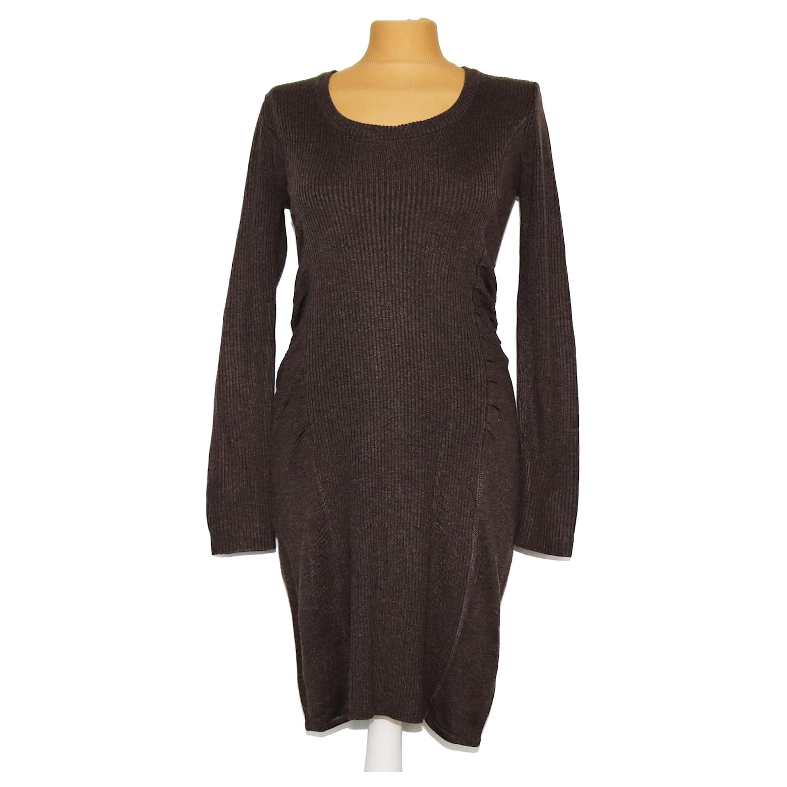 Calvin Klein Dresses Brown Acrylic ref.161999 Joli Closet