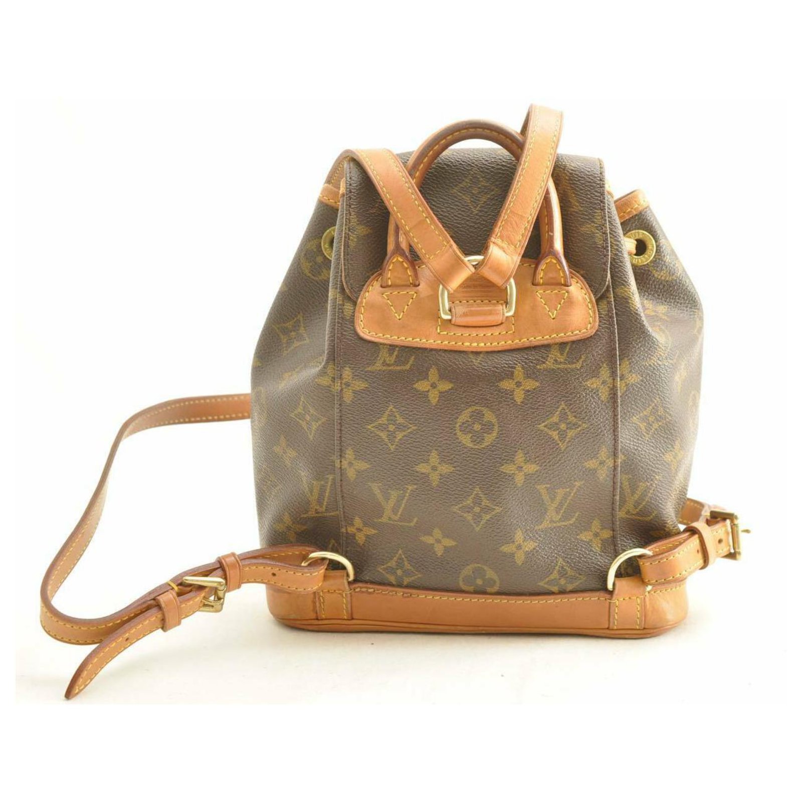 Louis Vuitton Monogram Montsouris PM Backpack Brown Leather ref