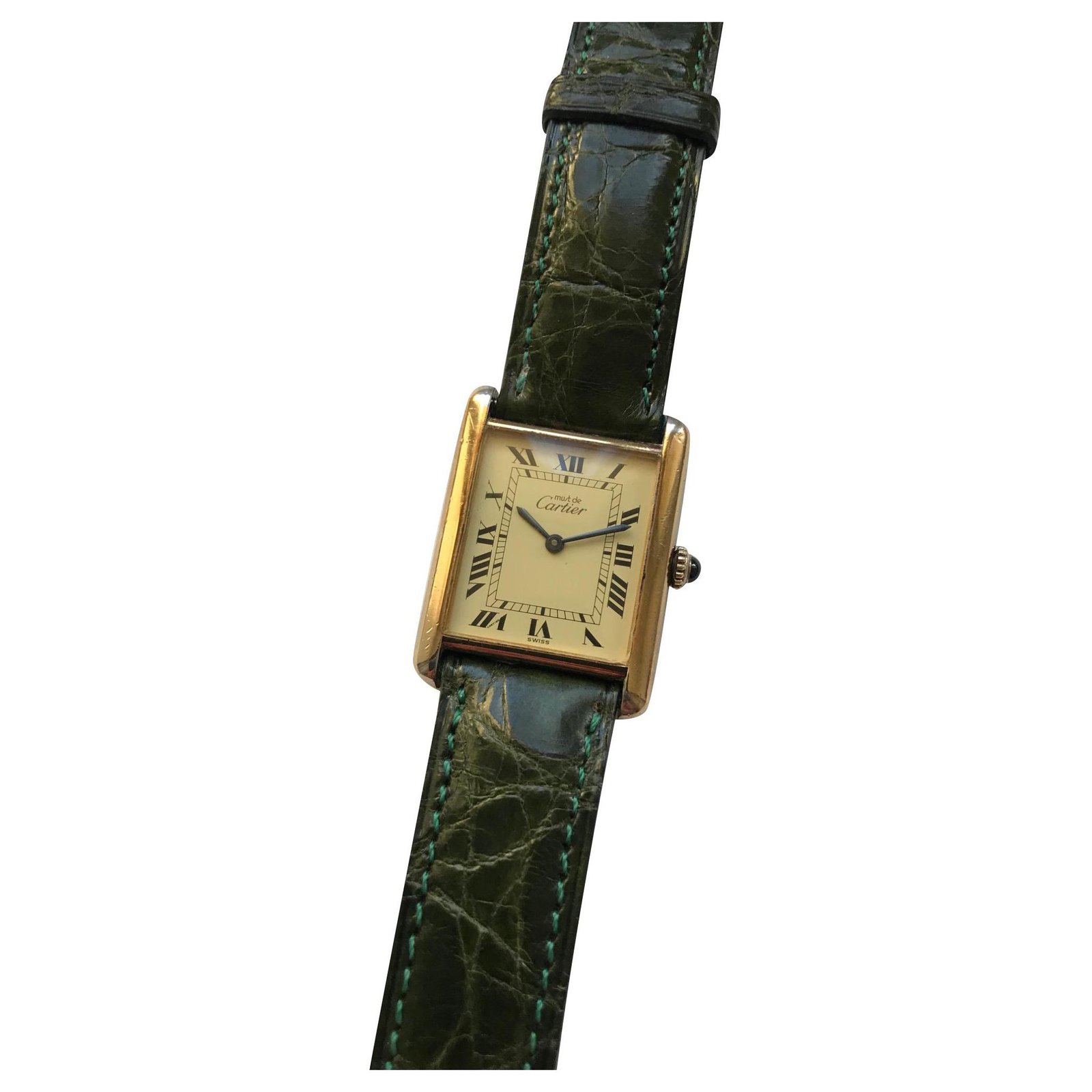 cartier tank watch leather