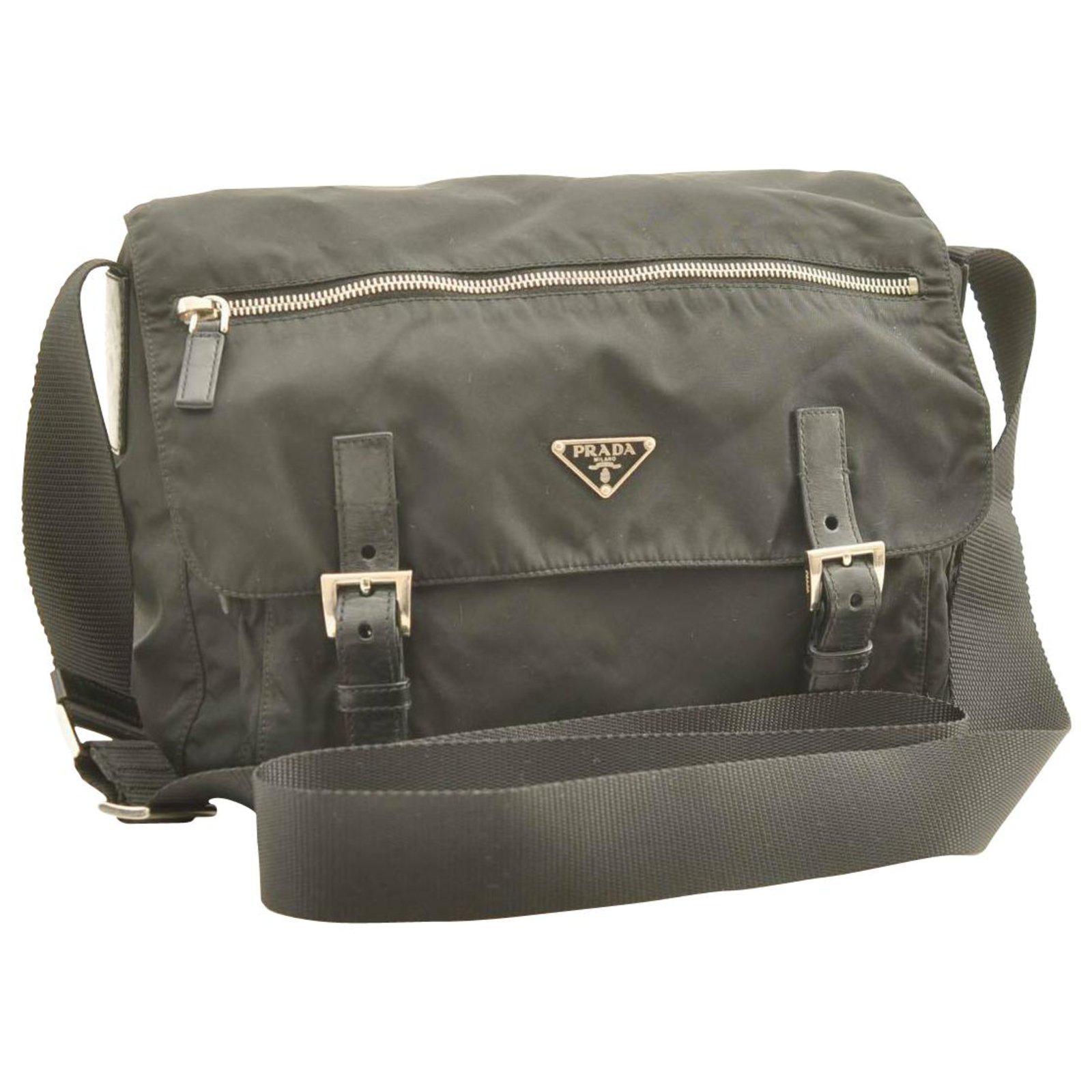 Prada Vintage Nylon Shoulder Bag Black Cloth  - Joli Closet