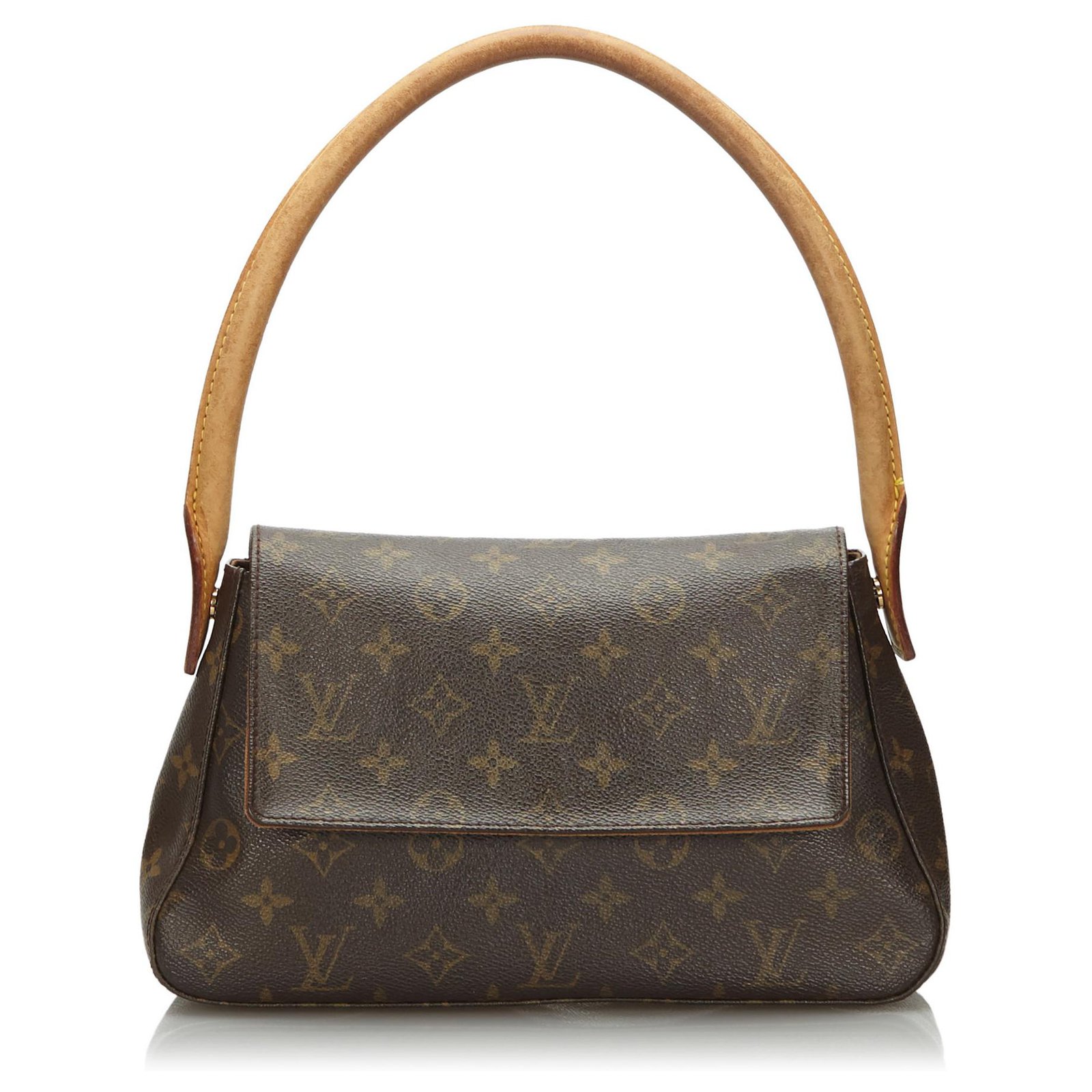 Louis Vuitton Monogram Mini Looping Bag Brown Leather Cloth ref