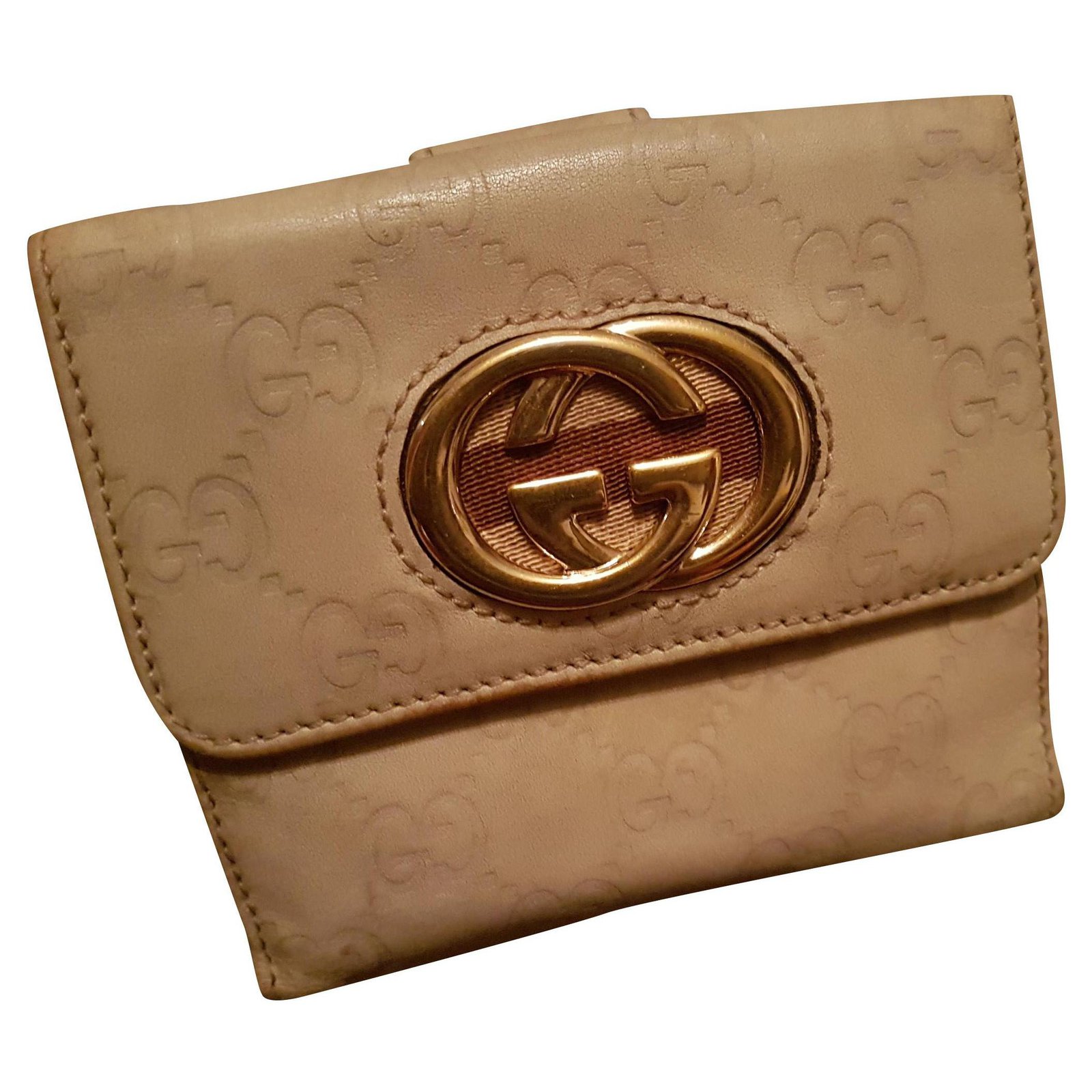 Gucci wallets Wallets Leather Beige ref 