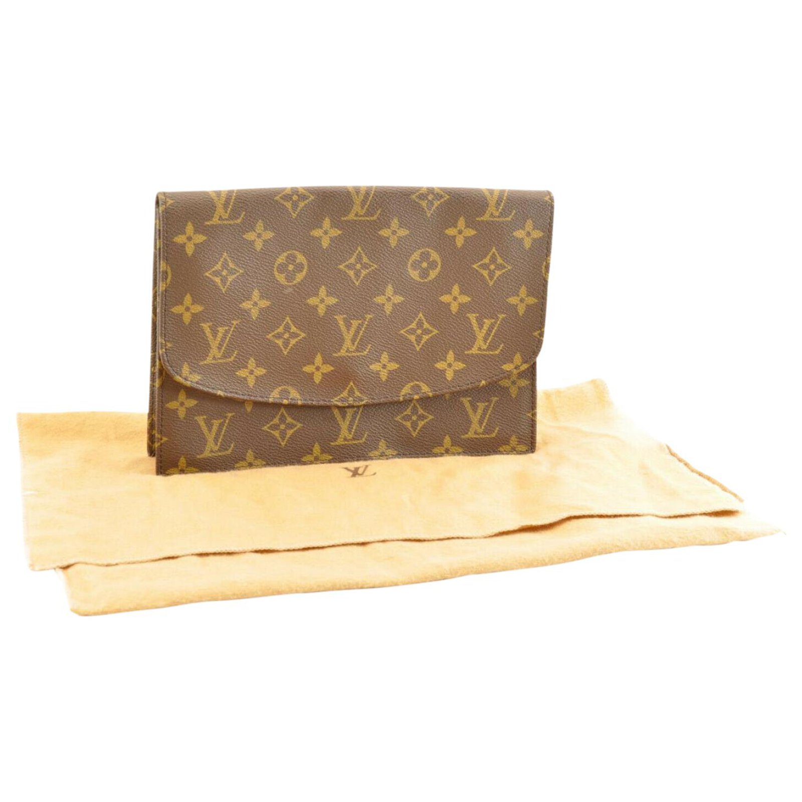Louis Vuitton Monogram Clutch Brown Leather ref.195902 - Joli Closet