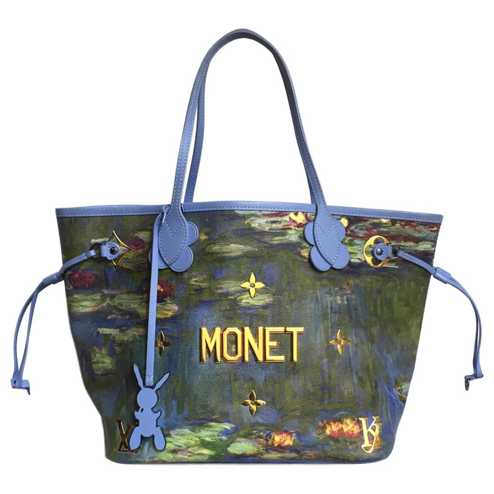 Louis Vuitton x Jeff Koons Neverfull Claude Monet Masters (Without Pouch)  MM Lavender Multicolor in Coated Canvas with Brass - US