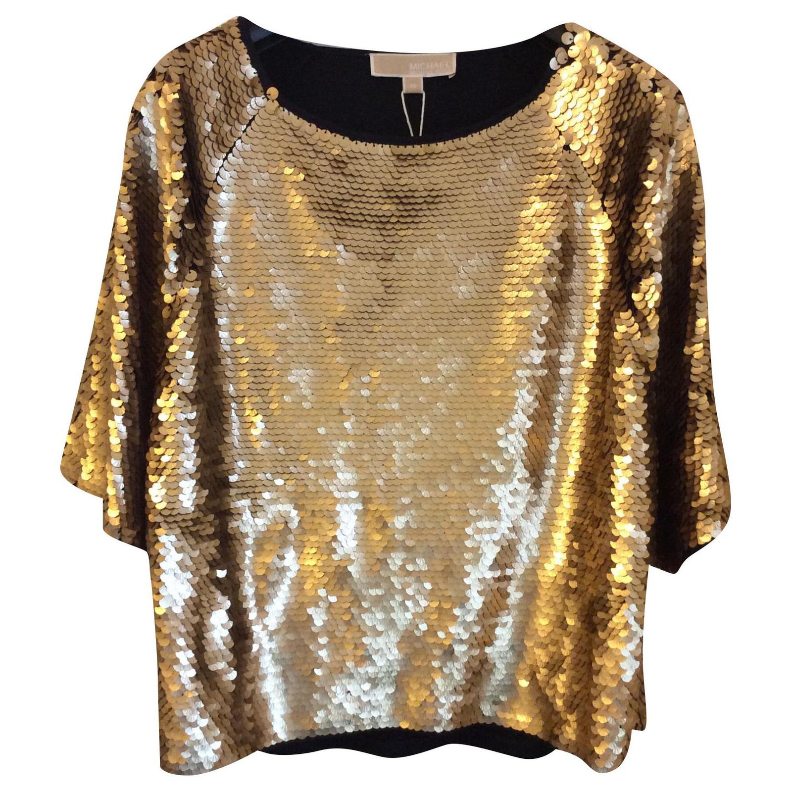 Michael Kors Gold sequin top Golden Cotton Modal ref.163534 - Joli Closet