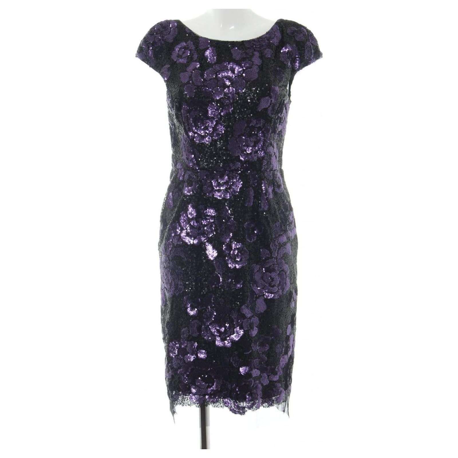 Vera Wang Sequinned dress Black Purple ref.163871 - Joli Closet