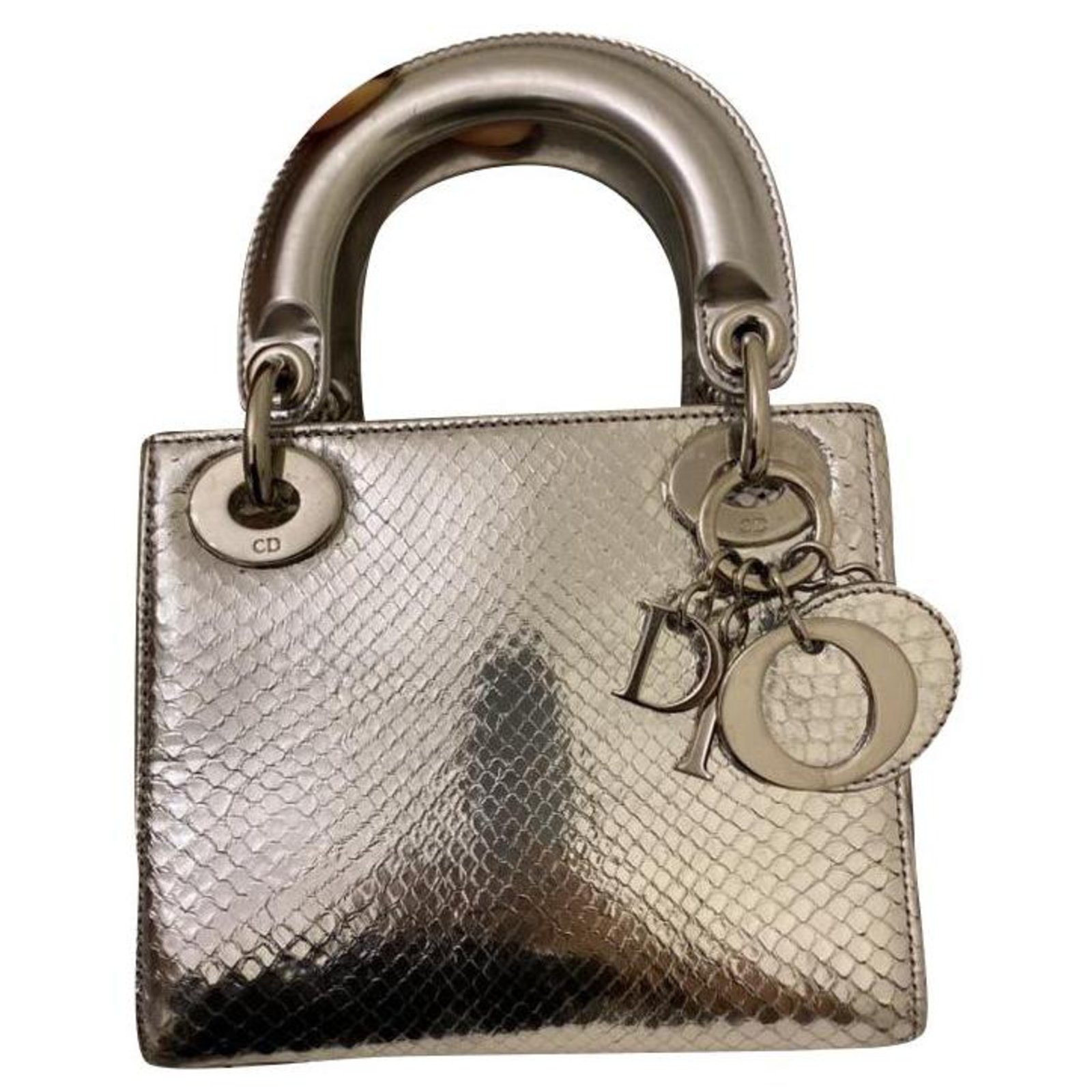 Christian Dior Mini Lady Dior 17cm Bag Shiny Niloticus Crocodile Skin  Silver Hardware, Fire Red - SYMode Vip