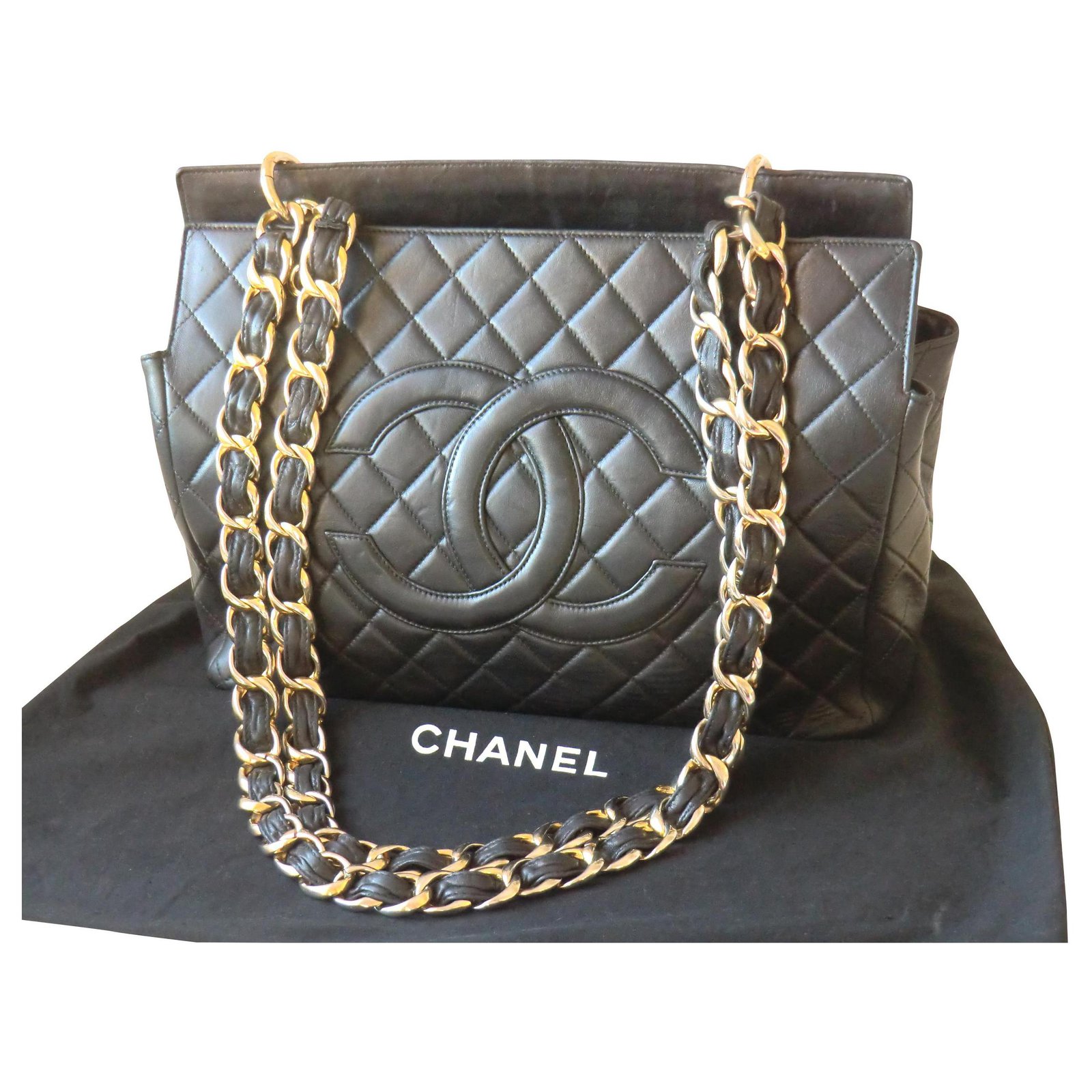 chanel vintage chain tote