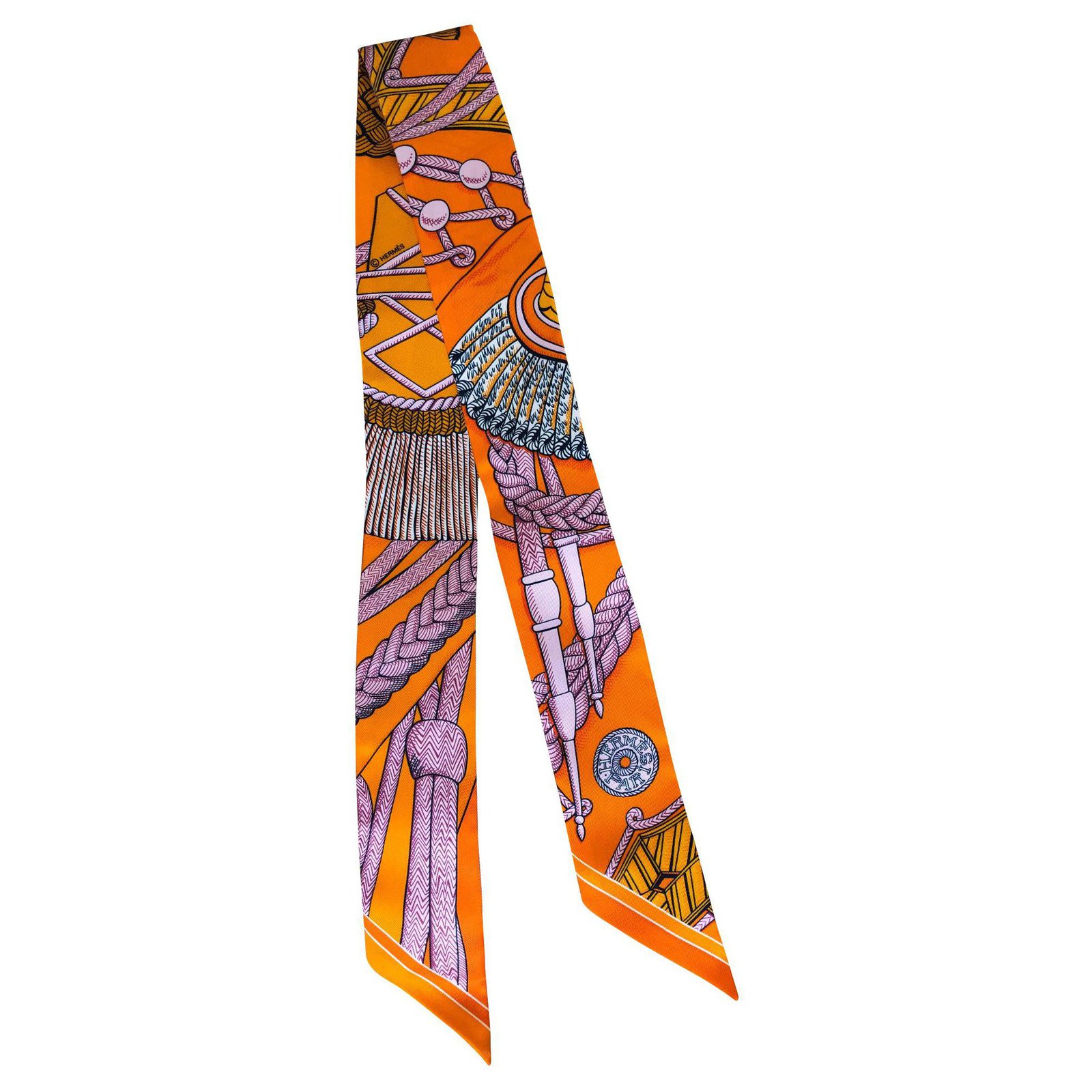 Hermès Twilly Silk scarves Silk Orange 