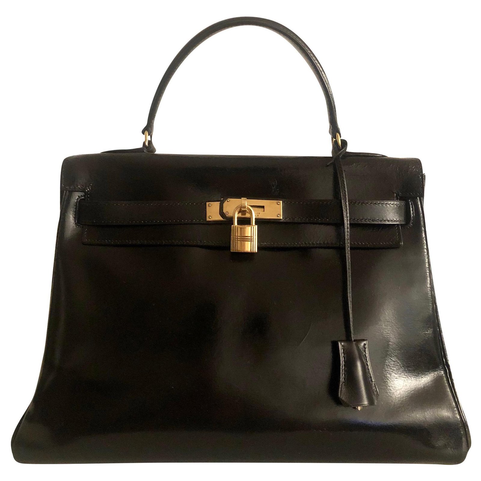 Hermès hermes kelly 32 Black Box Leather ref.165215 - Joli Closet