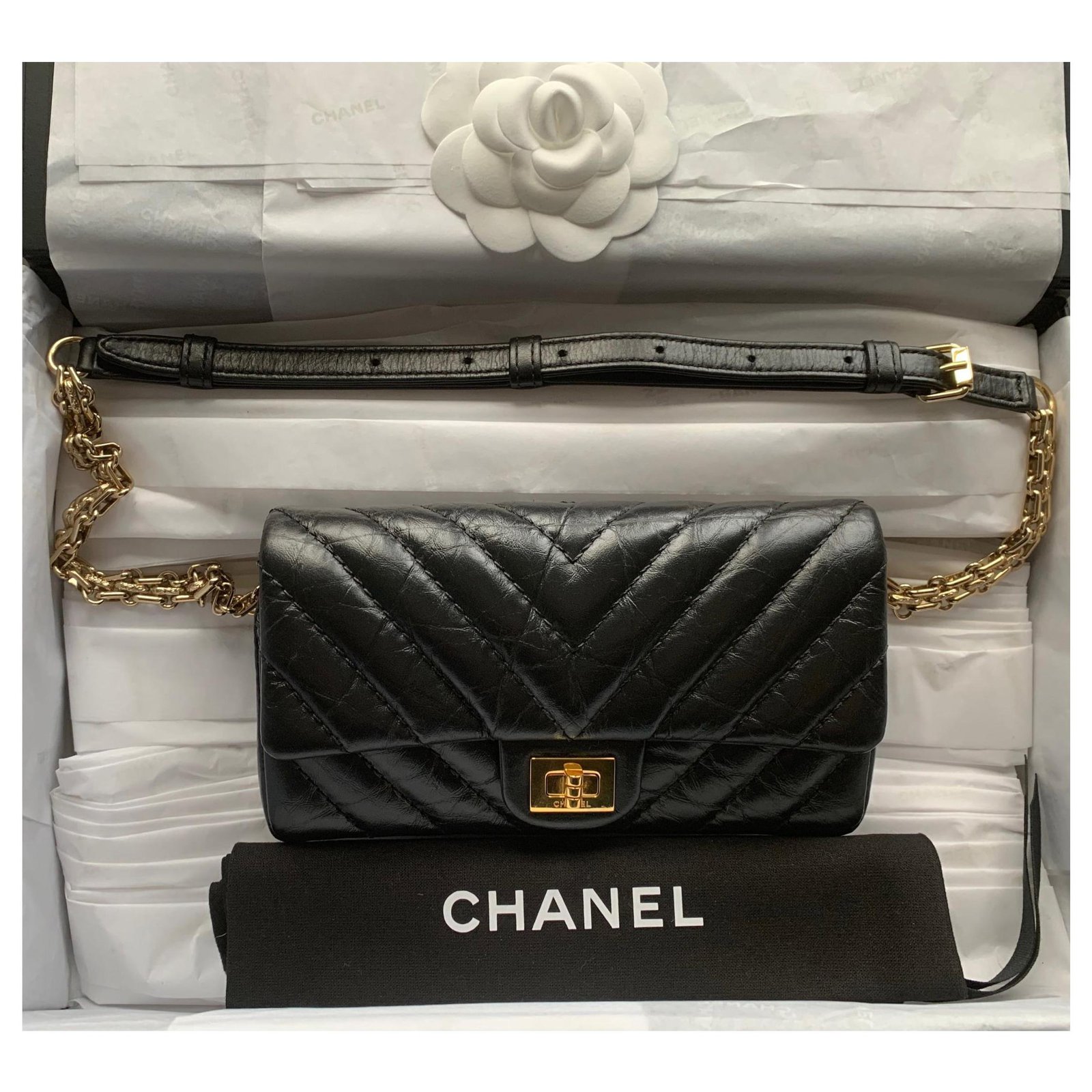 Riñonera Chanel Negro Cuero ref.165218 - Joli Closet