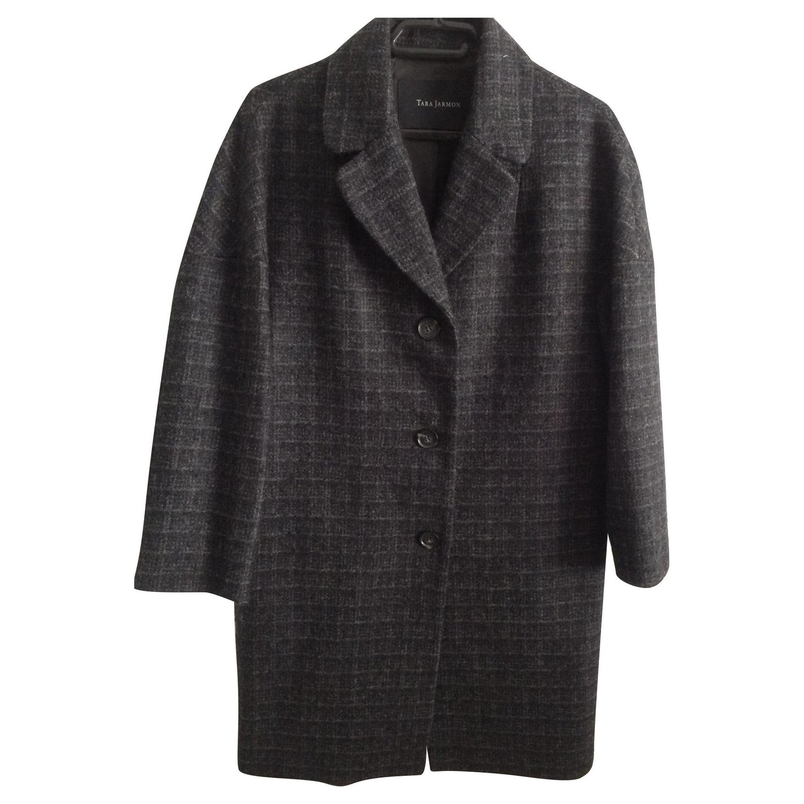 Tara Jarmon Coats, Outerwear Dark grey Wool ref.165395 - Joli Closet