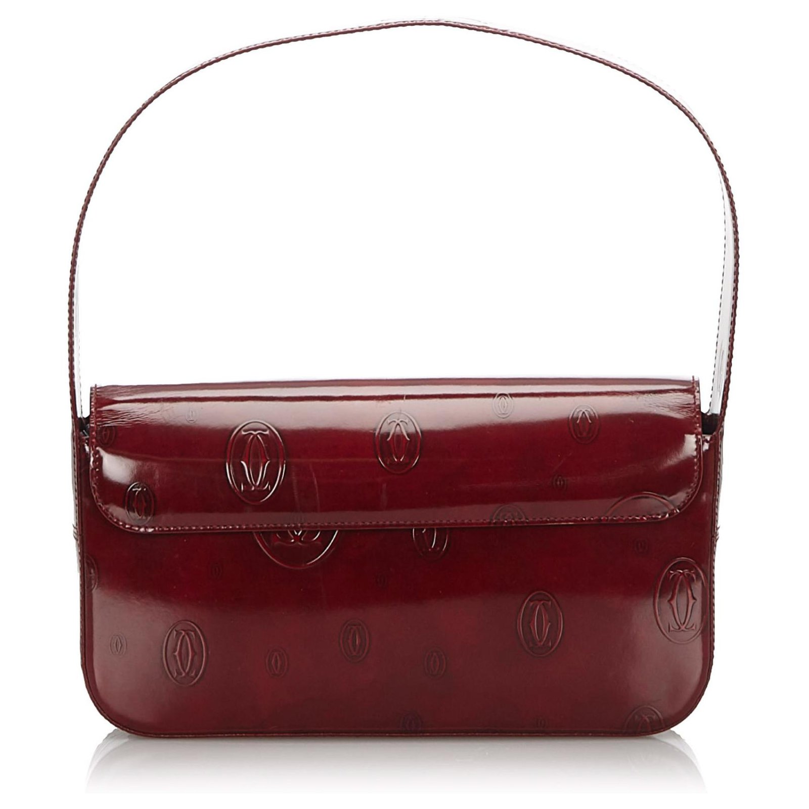 Cartier Red Leather Must de Cartier Baguette Dark red ref.165630