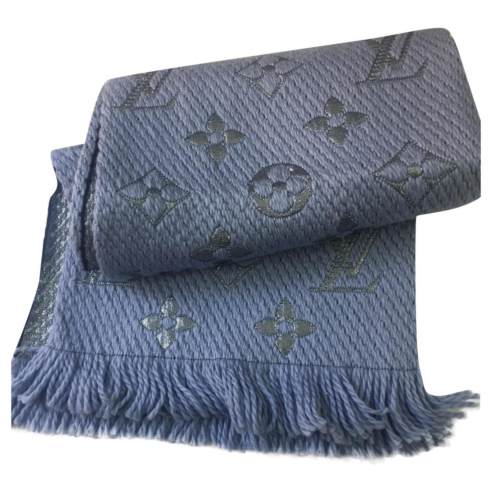 Louis Vuitton LOGOMANIA SCARF Blue Wool ref.165753 - Joli Closet