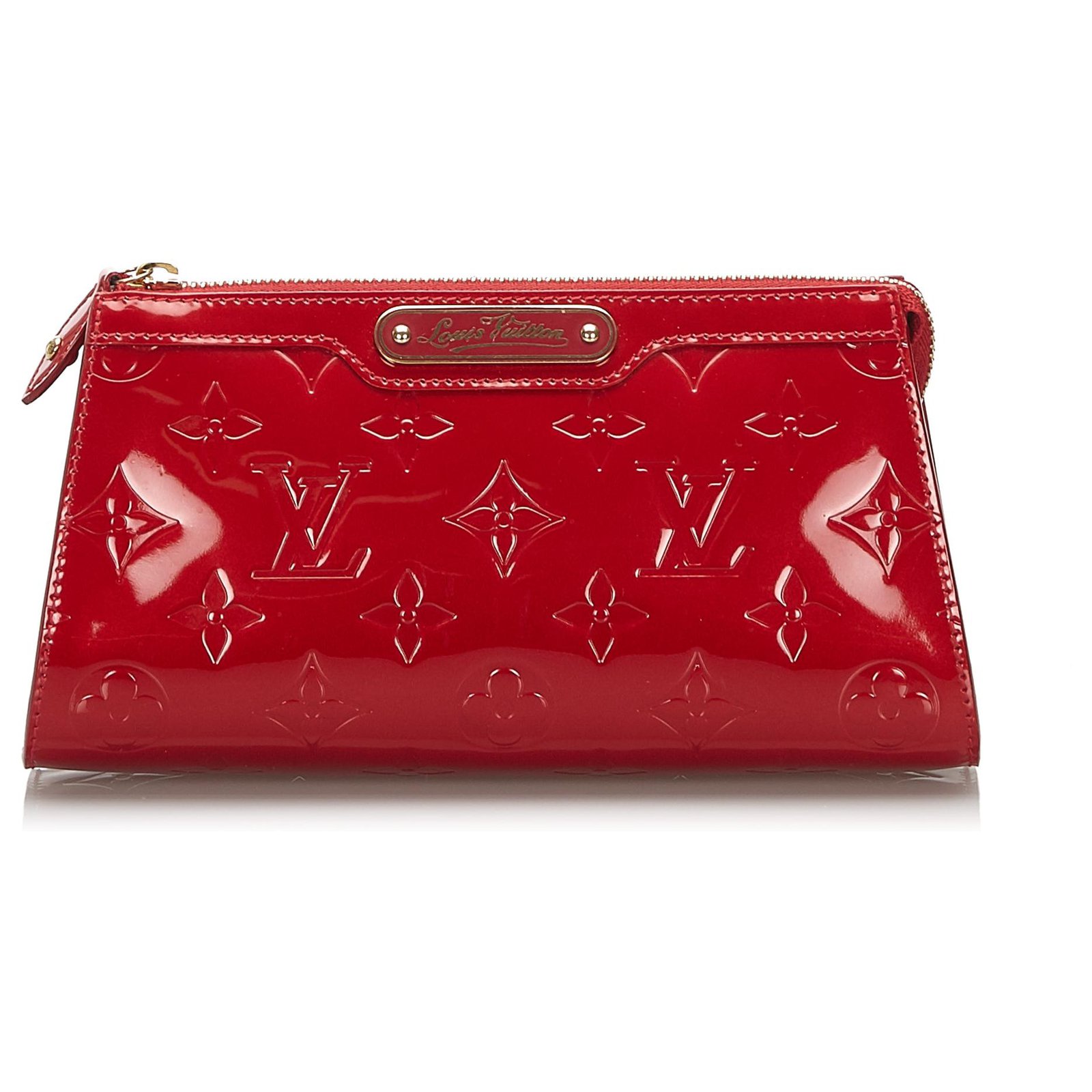 Louis Vuitton Red Vernis Trousse Cosmetic Pouch Leather Patent