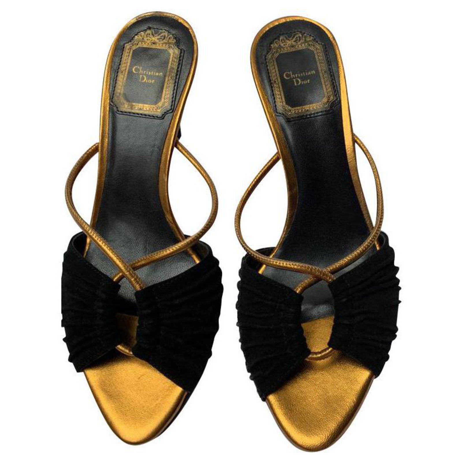 dior gold heels
