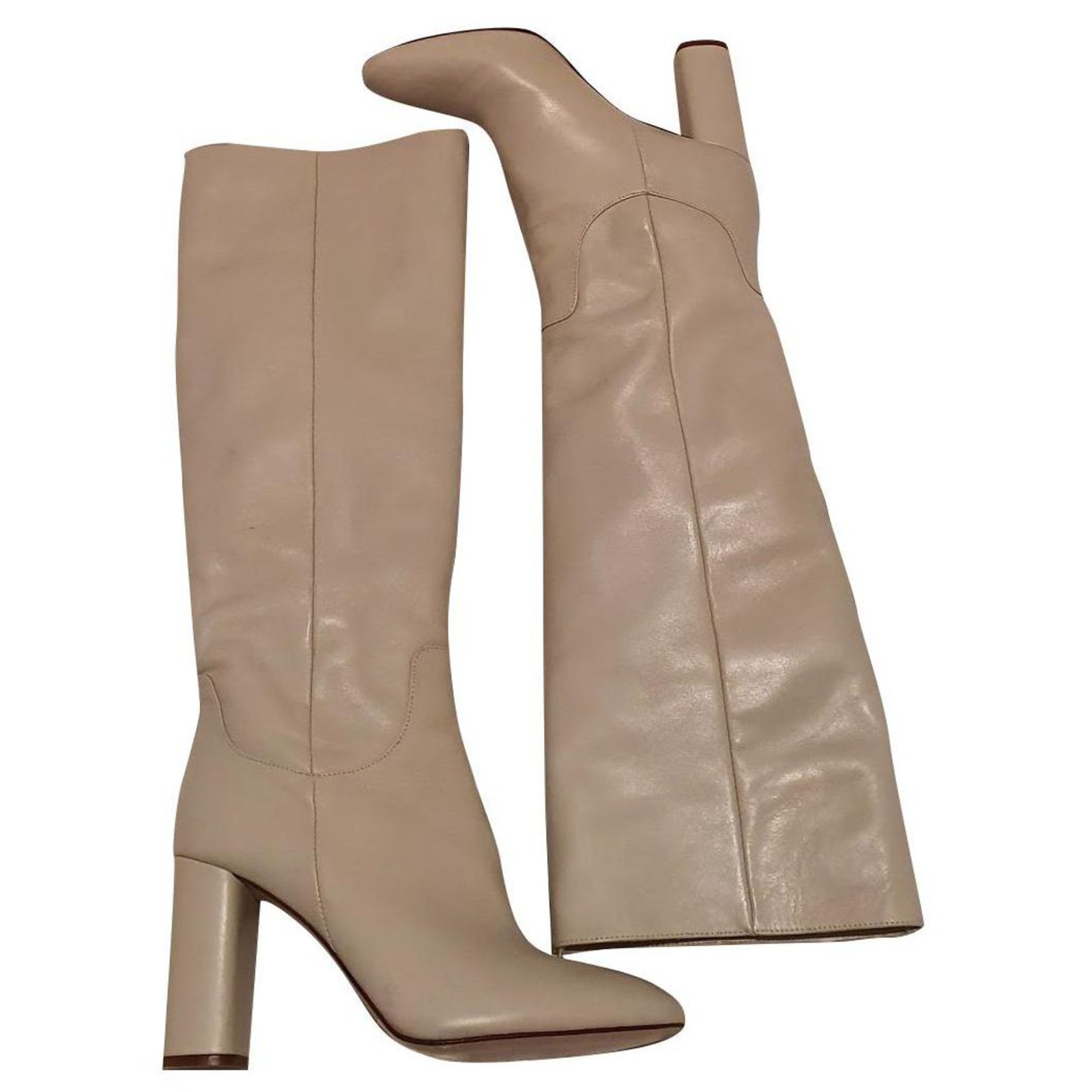 Zara Boots Boots Leather Beige ref 