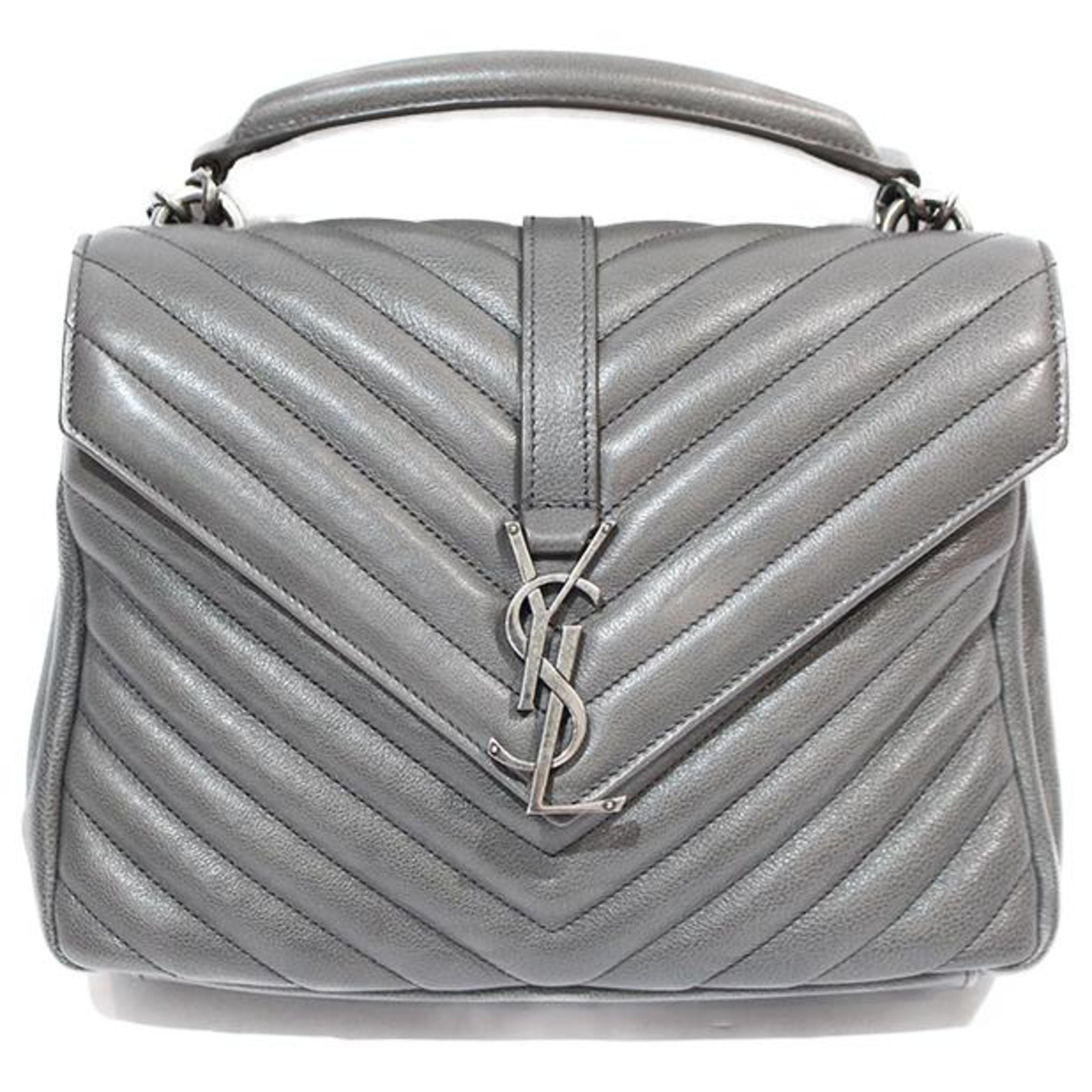 Grey Chevron Leather College Medium