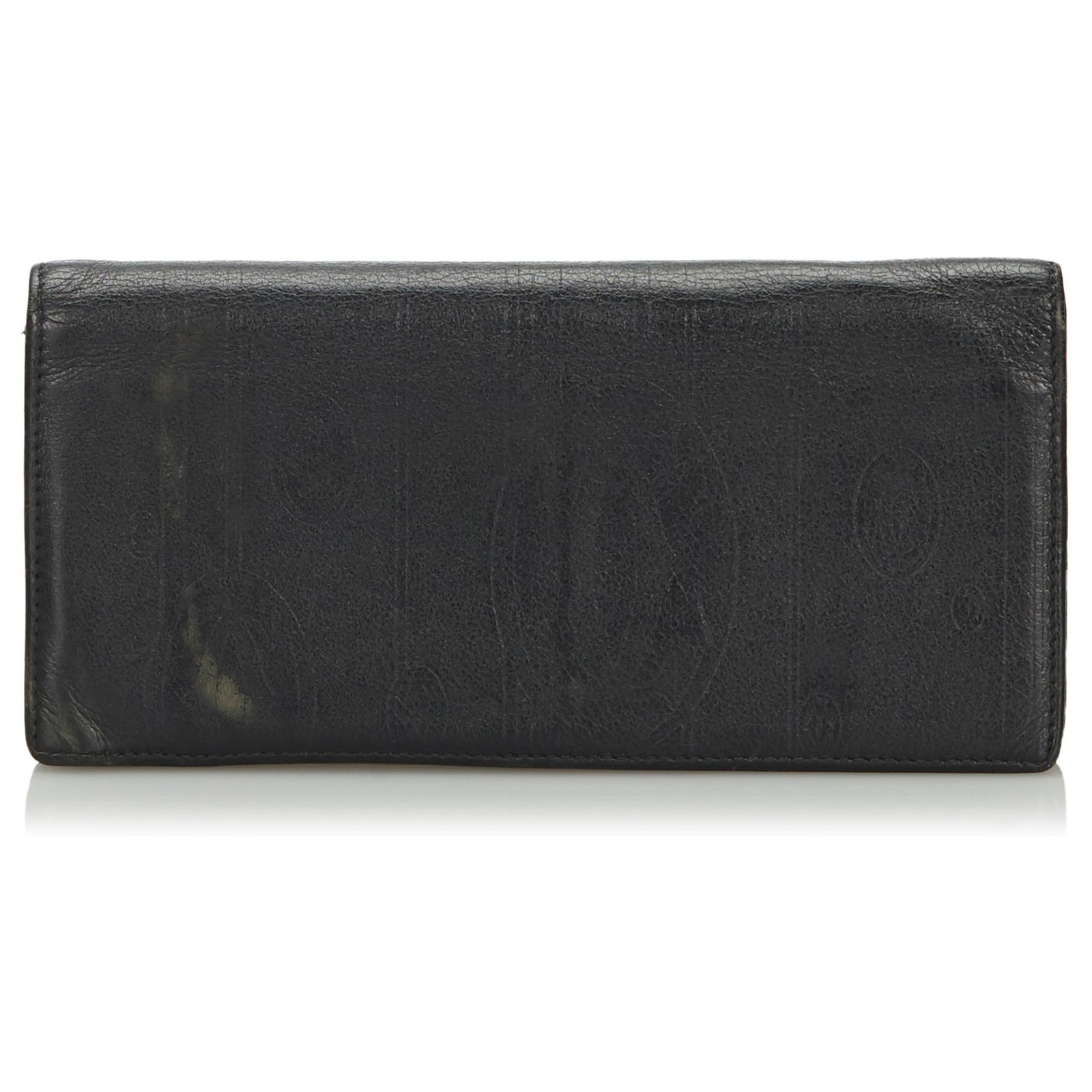 Cartier Black Leather Long Wallet ref.166190 - Joli Closet