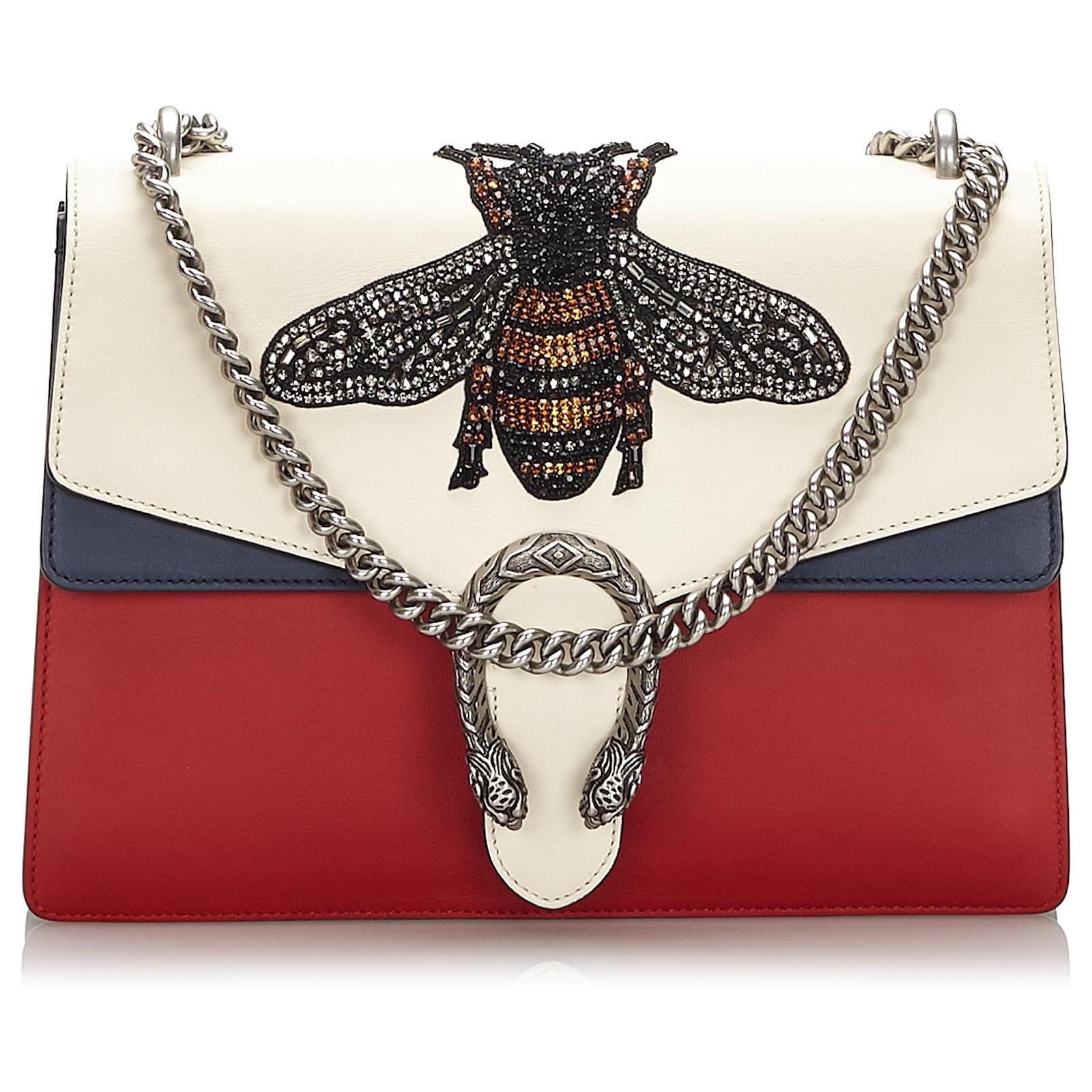 Borsa a tracolla Dionysus media decorata rossa Gucci Bianco Rosso Pelle  ref.166199 - Joli Closet