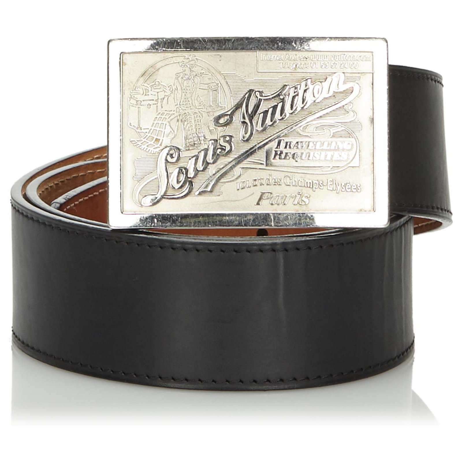 Cintura Louis Vuitton con iniziali LV nera opaca 40MM Nero Grigio