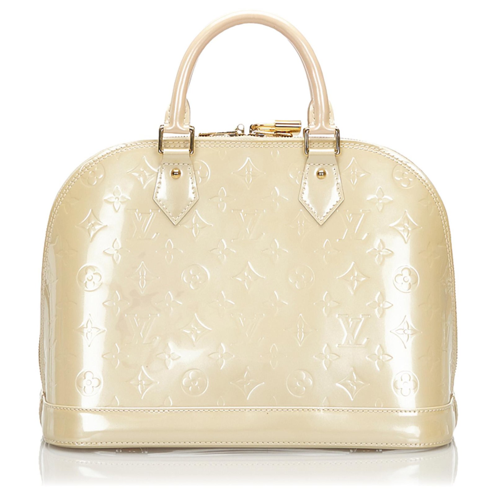 Alma patent leather handbag Louis Vuitton Gold in Patent leather