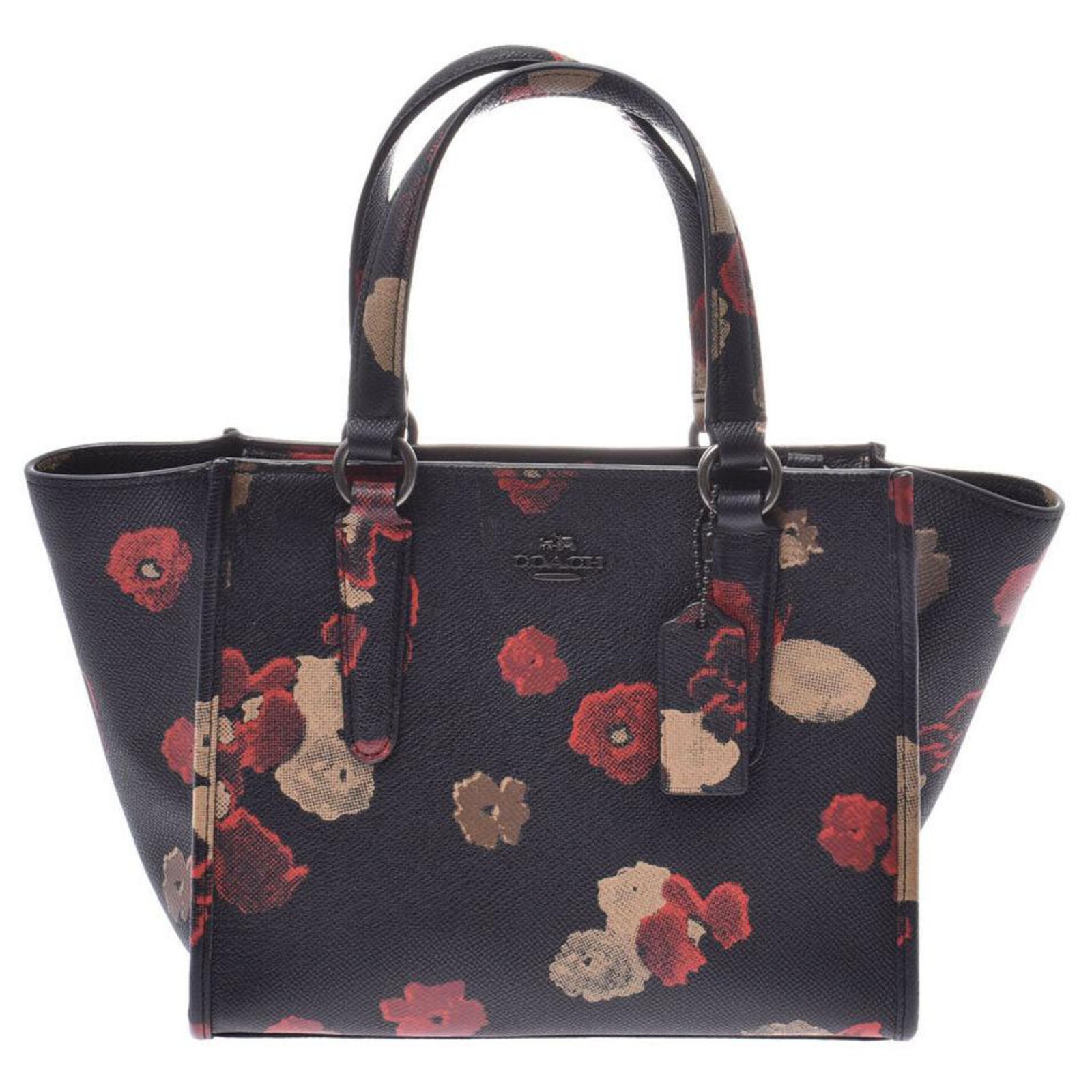 coach black floral crossbody