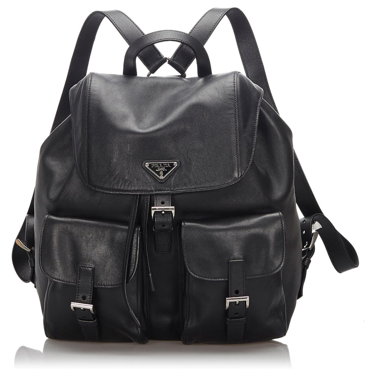 prada leather backpack