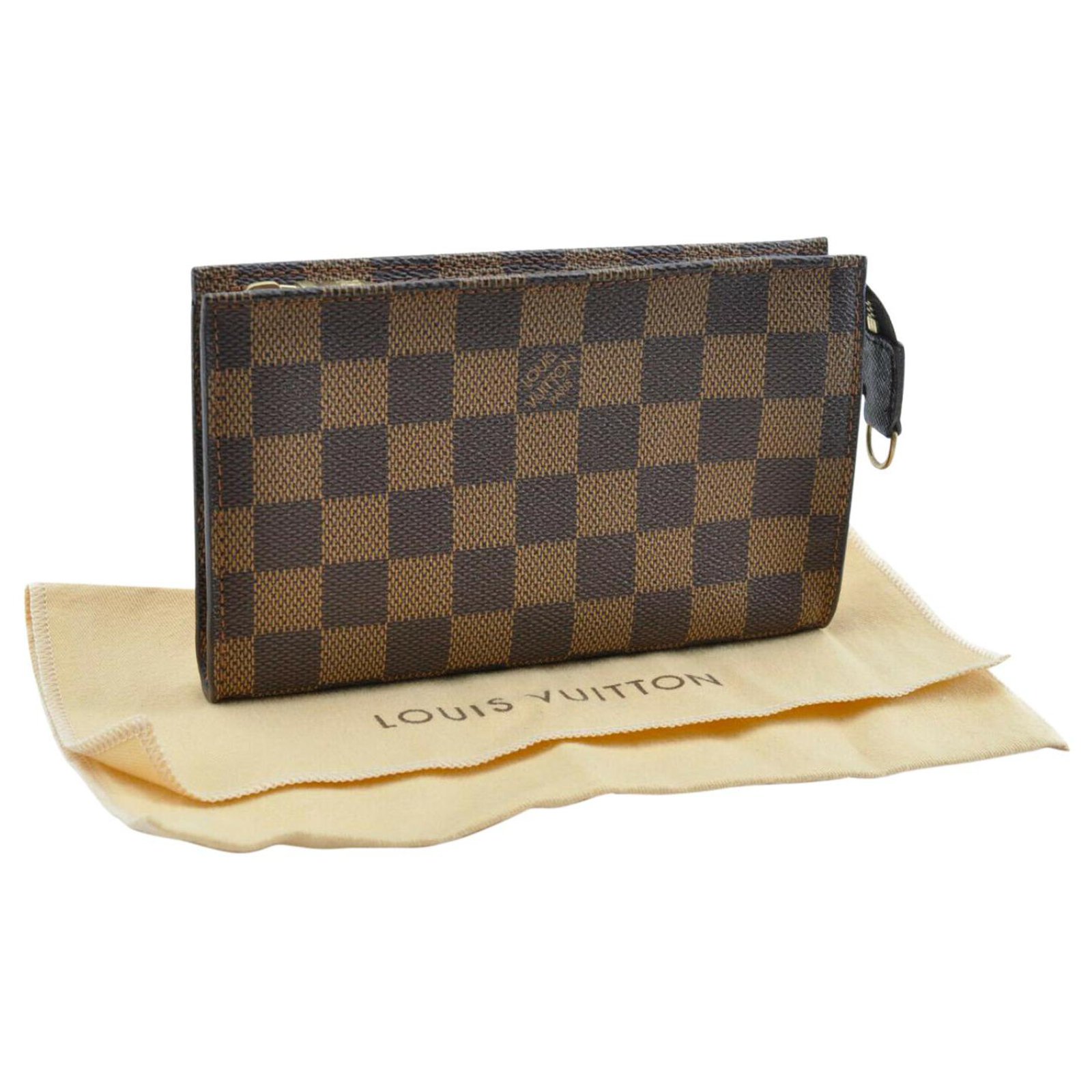 Louis Vuitton Damier Ebene Pouch Brown Cloth ref.167002 - Joli Closet