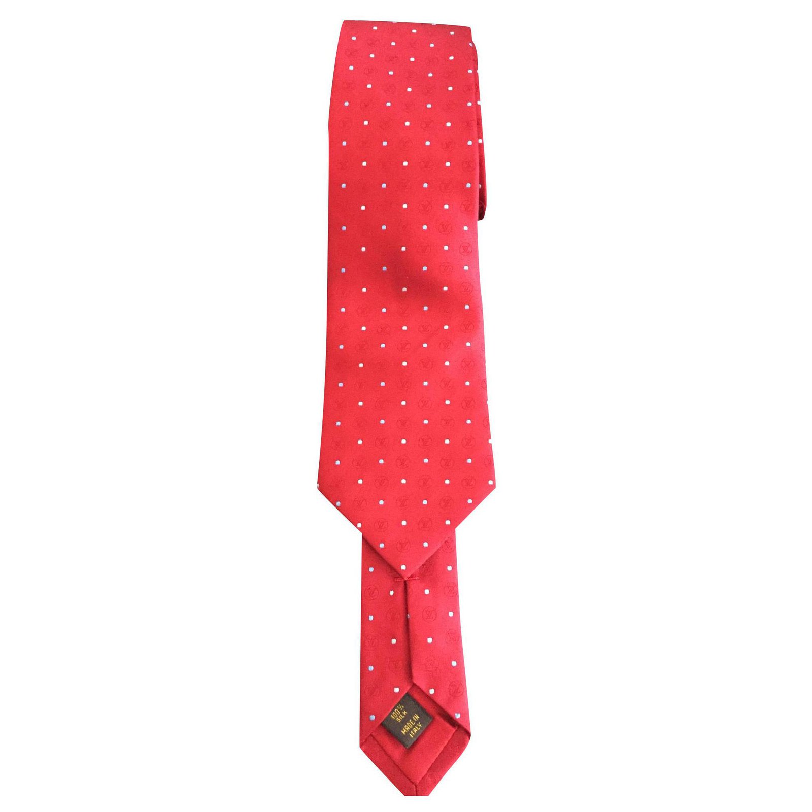Louis Vuitton Vuitton cravatta uomo Rosso Seta ref.167248 - Joli Closet