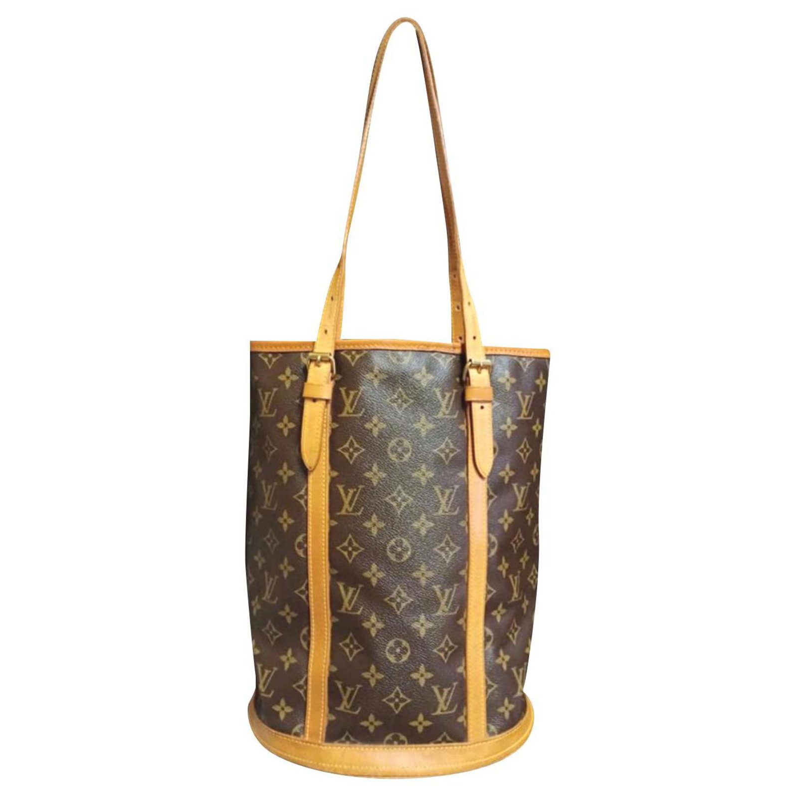 Louis Vuitton vintage bucket bag GM Brown Leather ref.167451