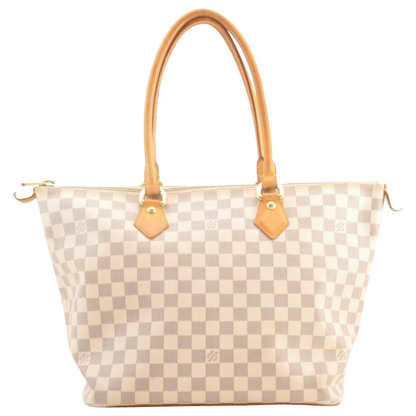 Louis Vuitton Damier Azur Saleya MM Bianco Tela ref.167710 - Joli Closet
