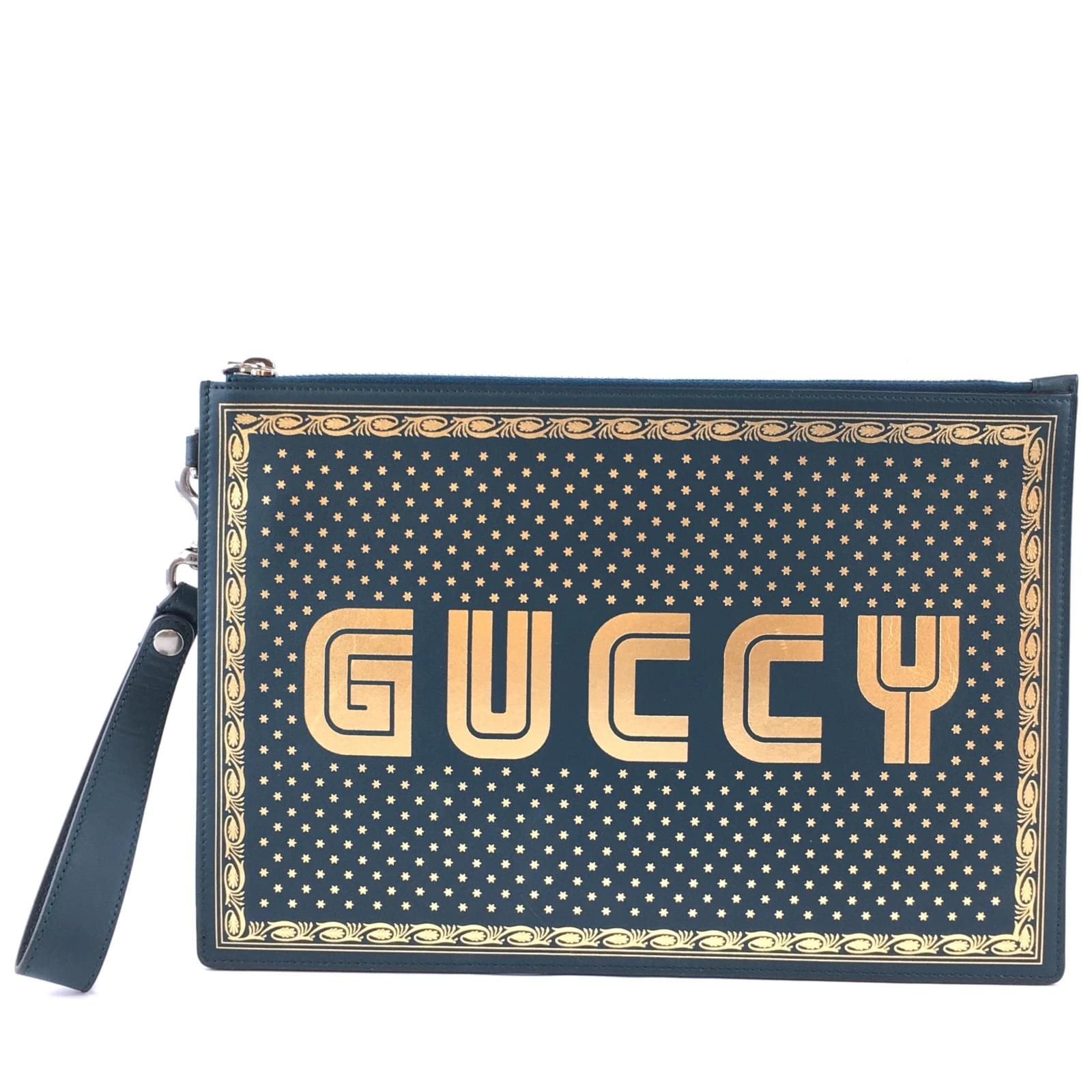 gucci logo clutch