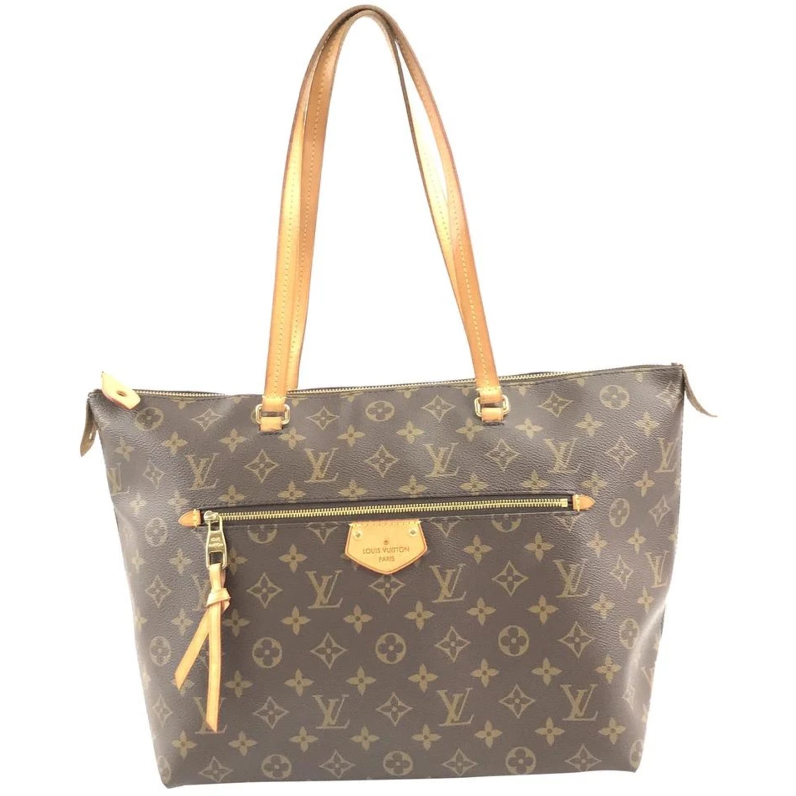 Louis Vuitton Louis Vuitton Iena MM Monogram Canvas Handbags Leather Brown ref.168152 - Joli Closet
