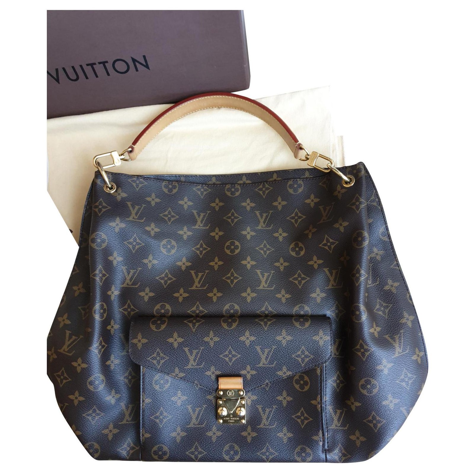 Metis Louis Vuitton Métis Hobo Chocolate Leather ref.168416 - Joli Closet