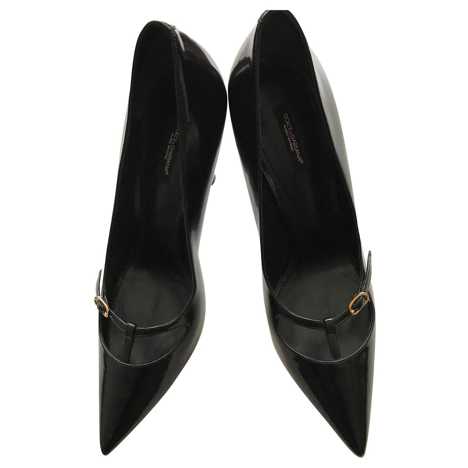 Chaussures En Cuir Verni Noir Dolce & Gabbana - Taille UK 4.5 - Talons Hauts - Neuves Sans Boîte