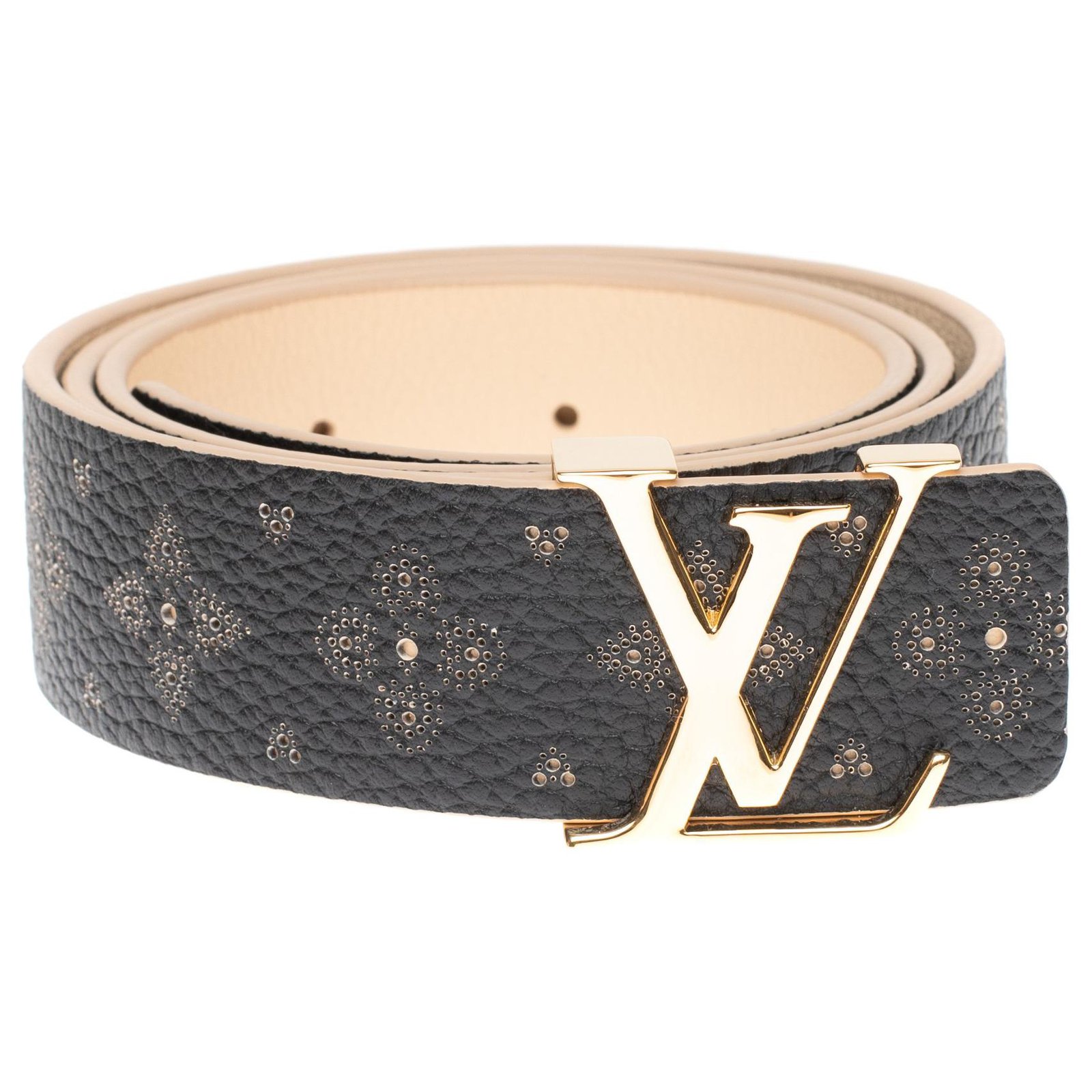 Cintura da donna Louis Vuitton in Taurillon nero goffrato nuove
