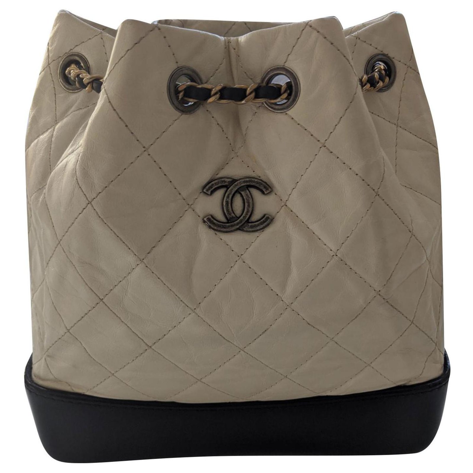 Gabrielle leather backpack Chanel White in Leather - 32666096