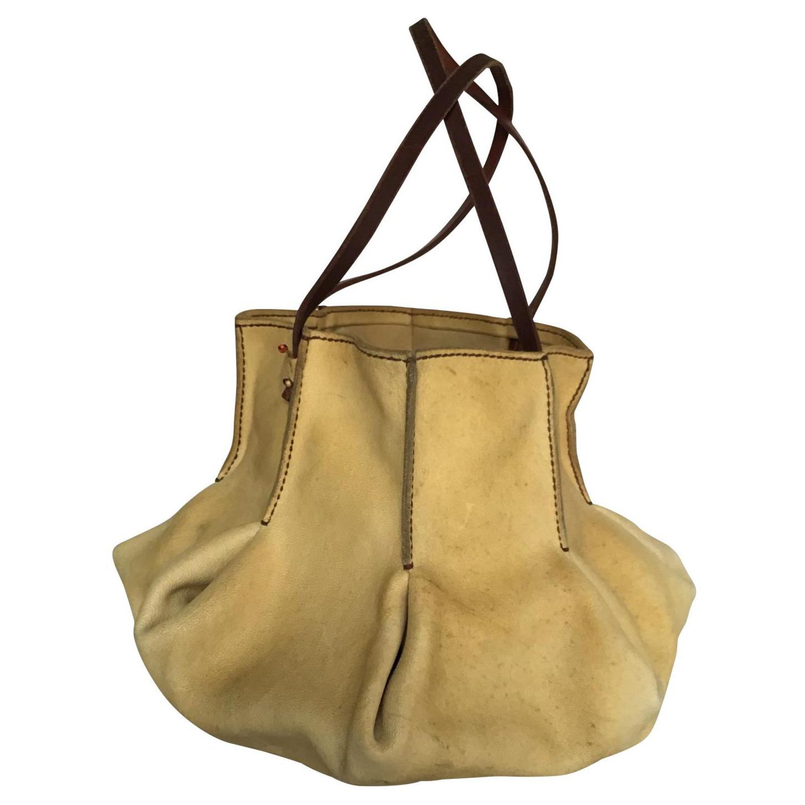 bucket tote bag leather