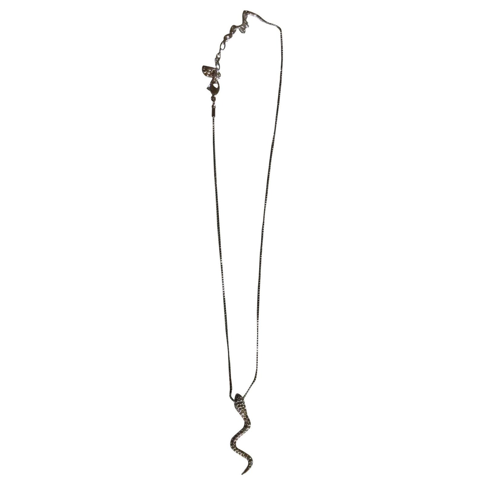 partij Verhuizer Afhankelijkheid Stunning Swarovski necklace with snake pendant Silvery Steel ref.169525 -  Joli Closet